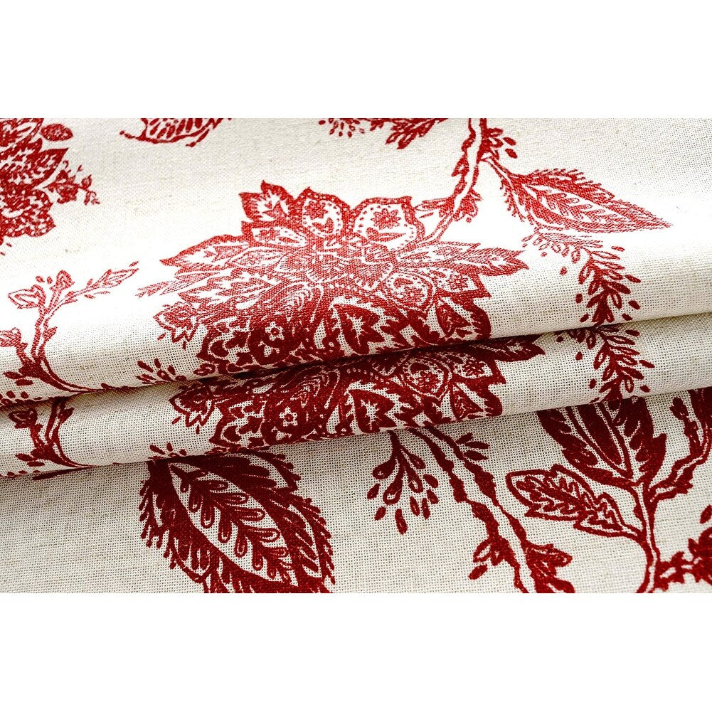 DriftAway Freda Jacobean Floral Linen Blend Window Curtain Valance