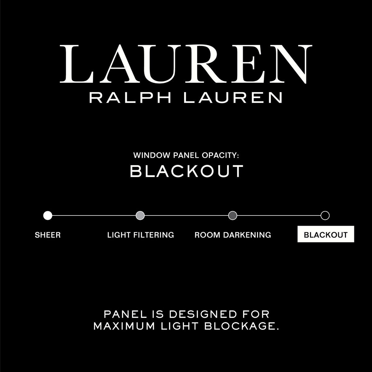 Lauren Ralph Lauren Waller Blackout Back Tab/Rod Pocket Single Curtain Panel