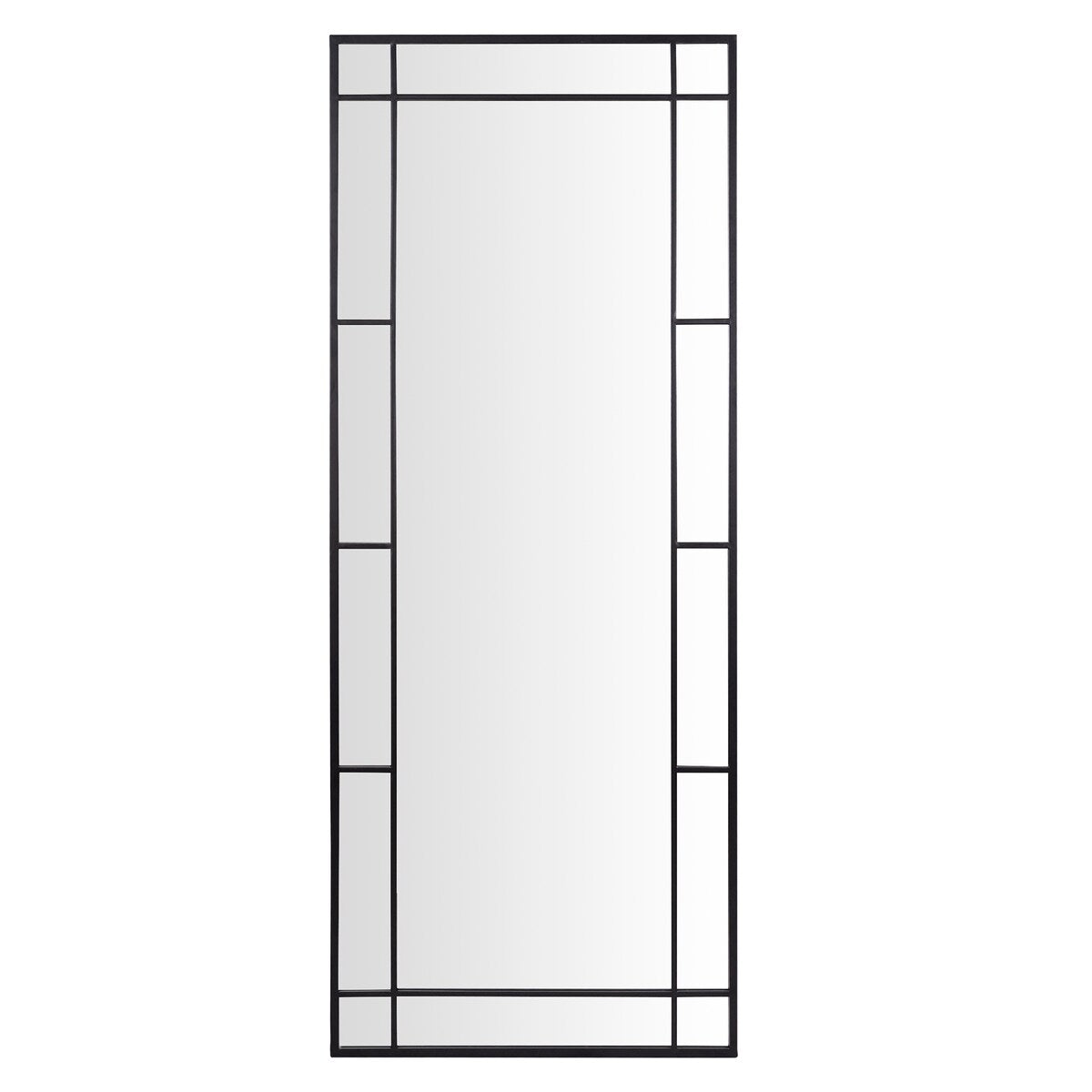 Metal Rectangle Full Length Mirror Pane Grid Floor Mirror