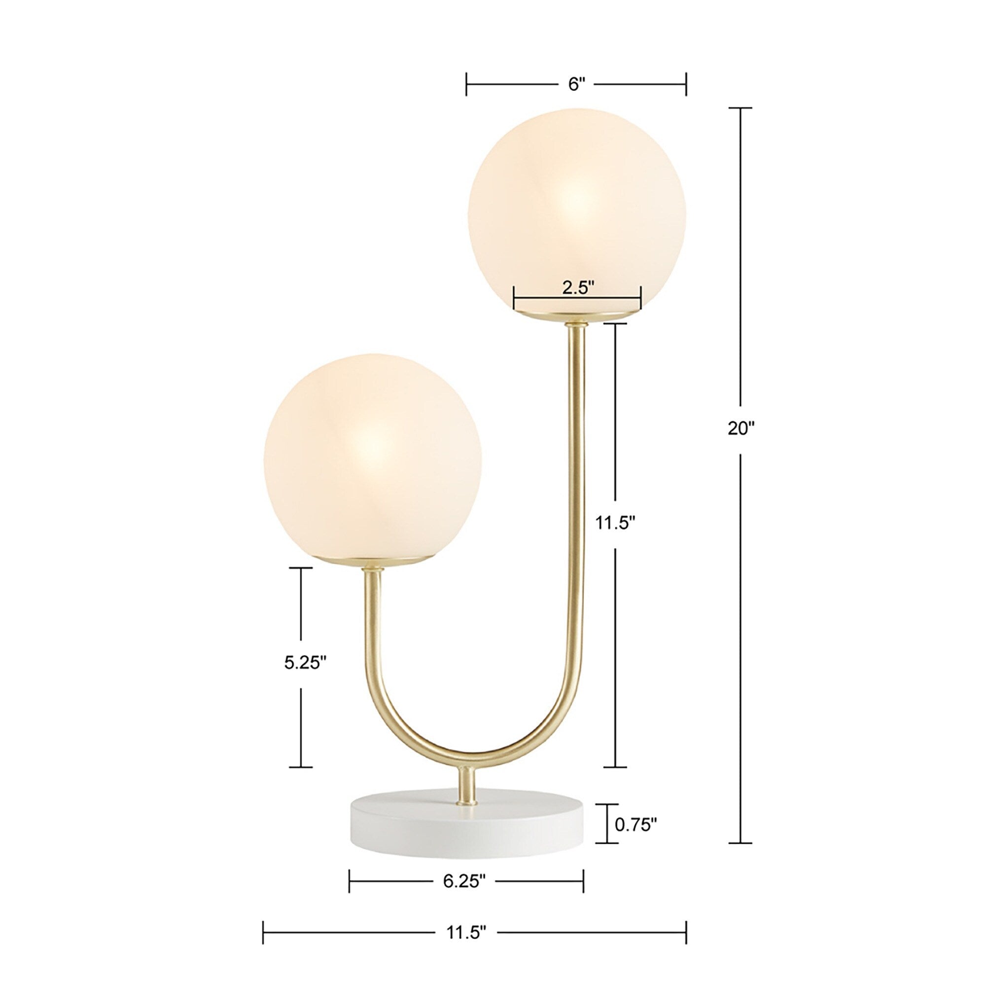 510 Design Zusa Metal 2-Light Globe Table Lamp