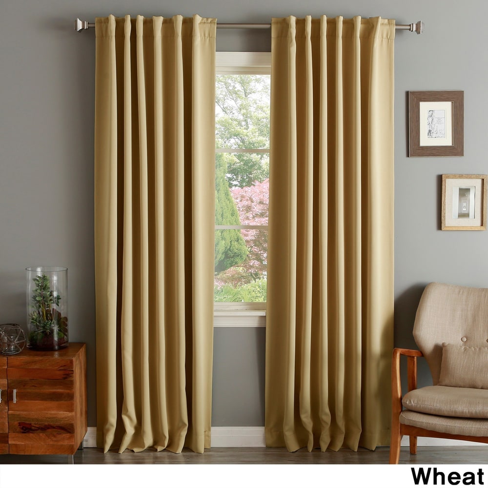 Aurora Home Solid Thermal Insulated 108-inch Blackout Curtain Panel Pair - 52 X 108 - 52 X 108