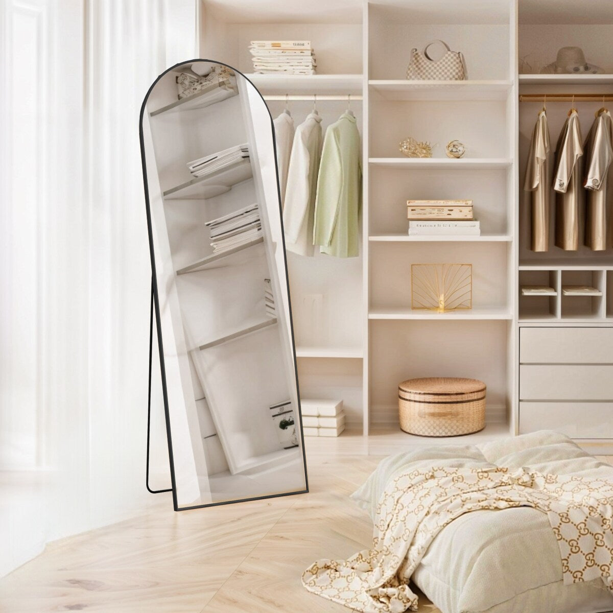 Mirror Full Length Body Wall Mirrors with Shatter-Proof Glass, Floor Standing for Bedroom Cloakroom