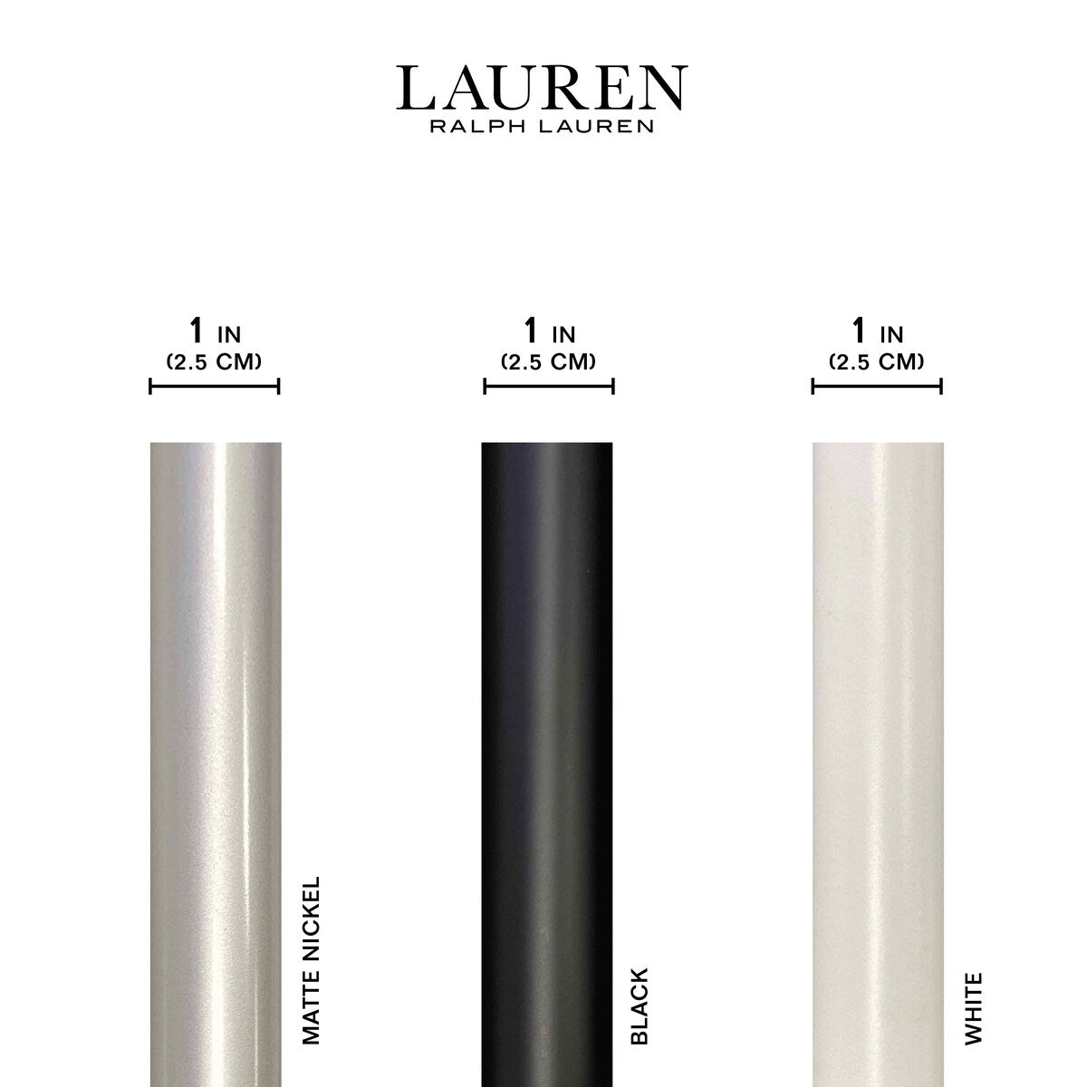 Lauren Ralph Lauren Markel 1 Adjustable Window Curtain Rod and Finial Set