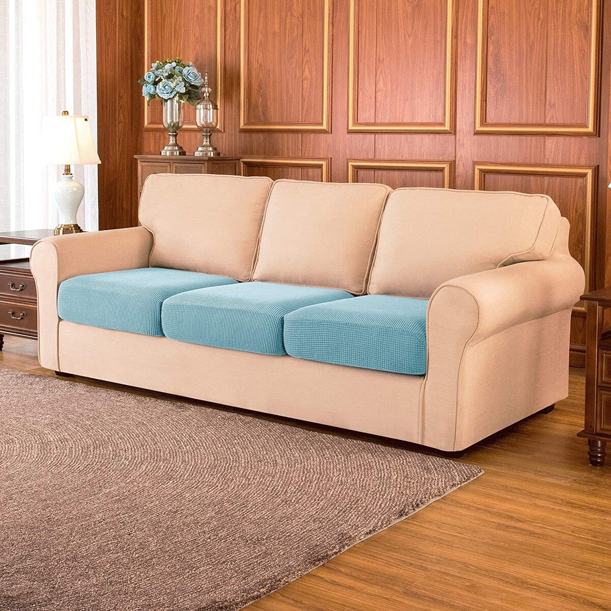 Subrtex 3-Piece Stretch Separate Sofa Cushion Cover Elastic Slipcover