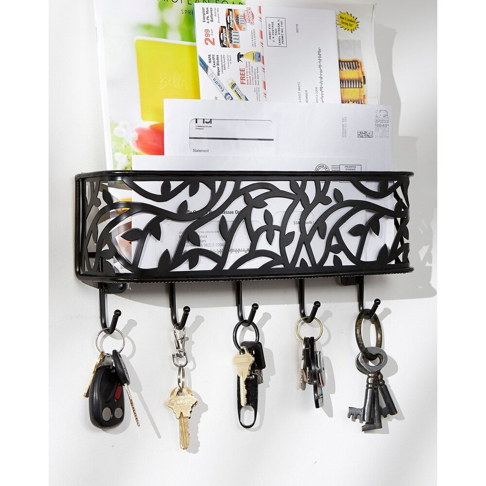 DII Wall Mount Mail & Key Organizer Black