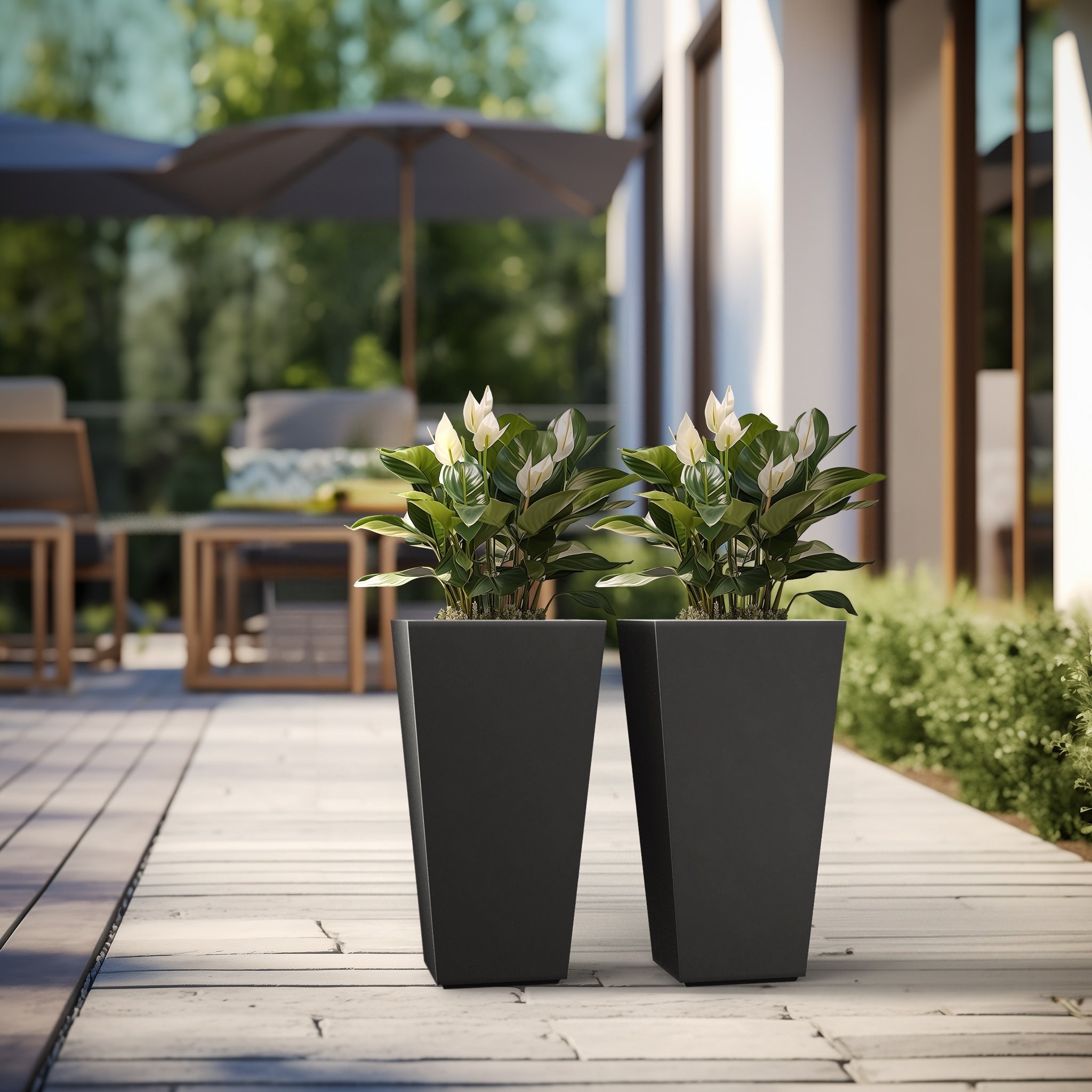 Tall Concrete Rectangle Plant Boxes / Large Indoor and Outdoor Flower Planters