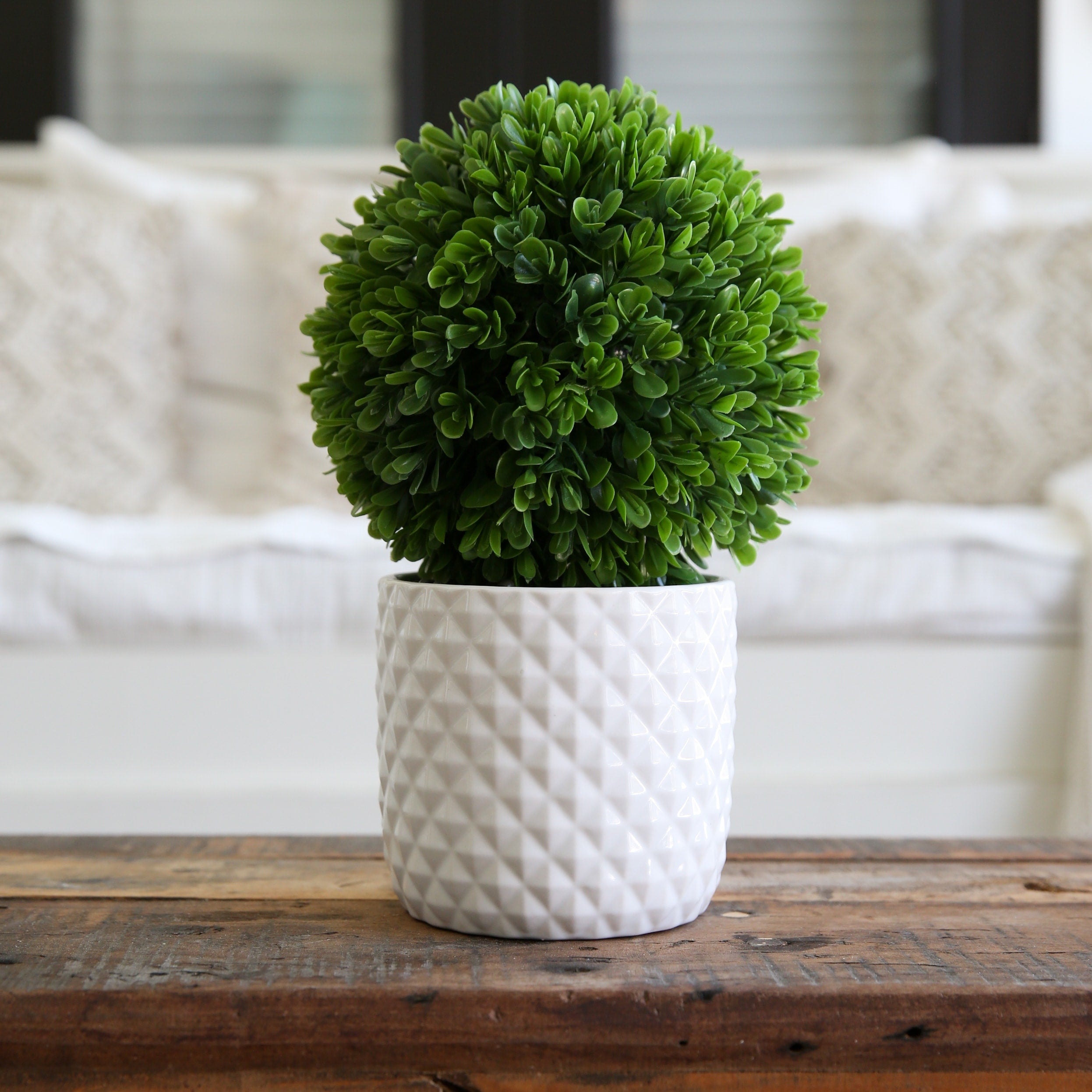 10 Artificial Boxwood Topiary Plant with Decorative Planter