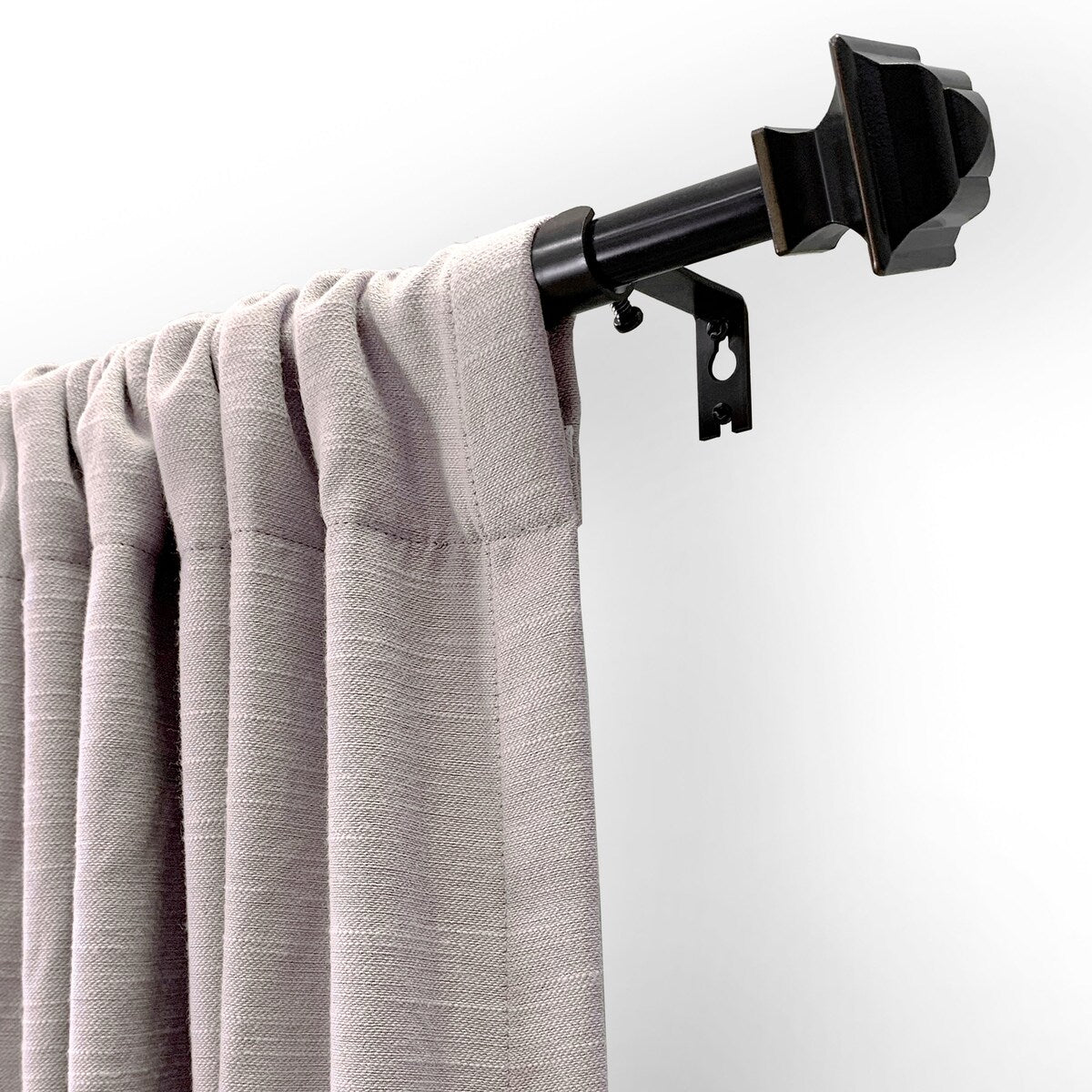 Lumi 5/8 Single Curtain Rod Set Oil Rubbed Bronze- Square finials