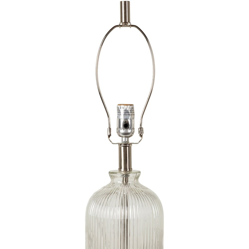 Carrie-Ann Clear Textured Bottle Table Lamp - 27H x 13W x 13D