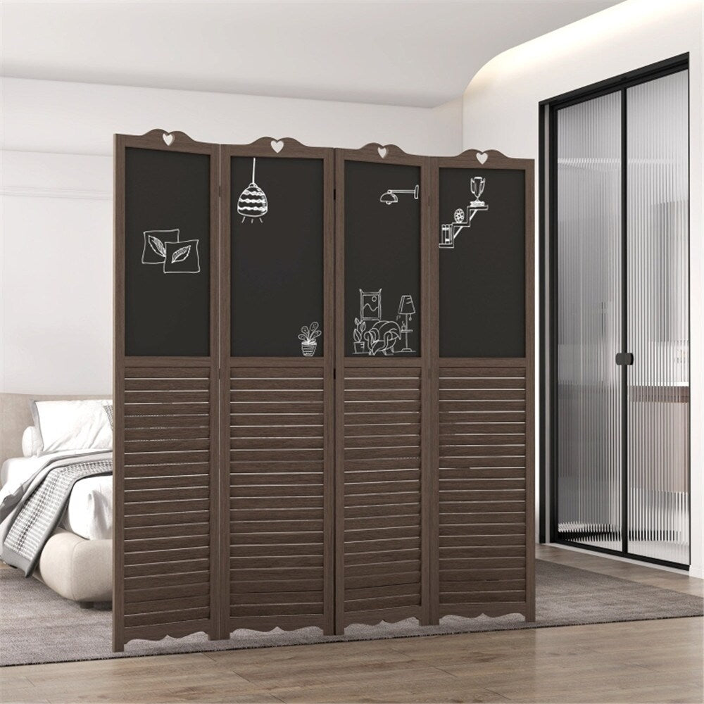 Paneled Wood Room Divider Folding Screen Privacy Screen Partition