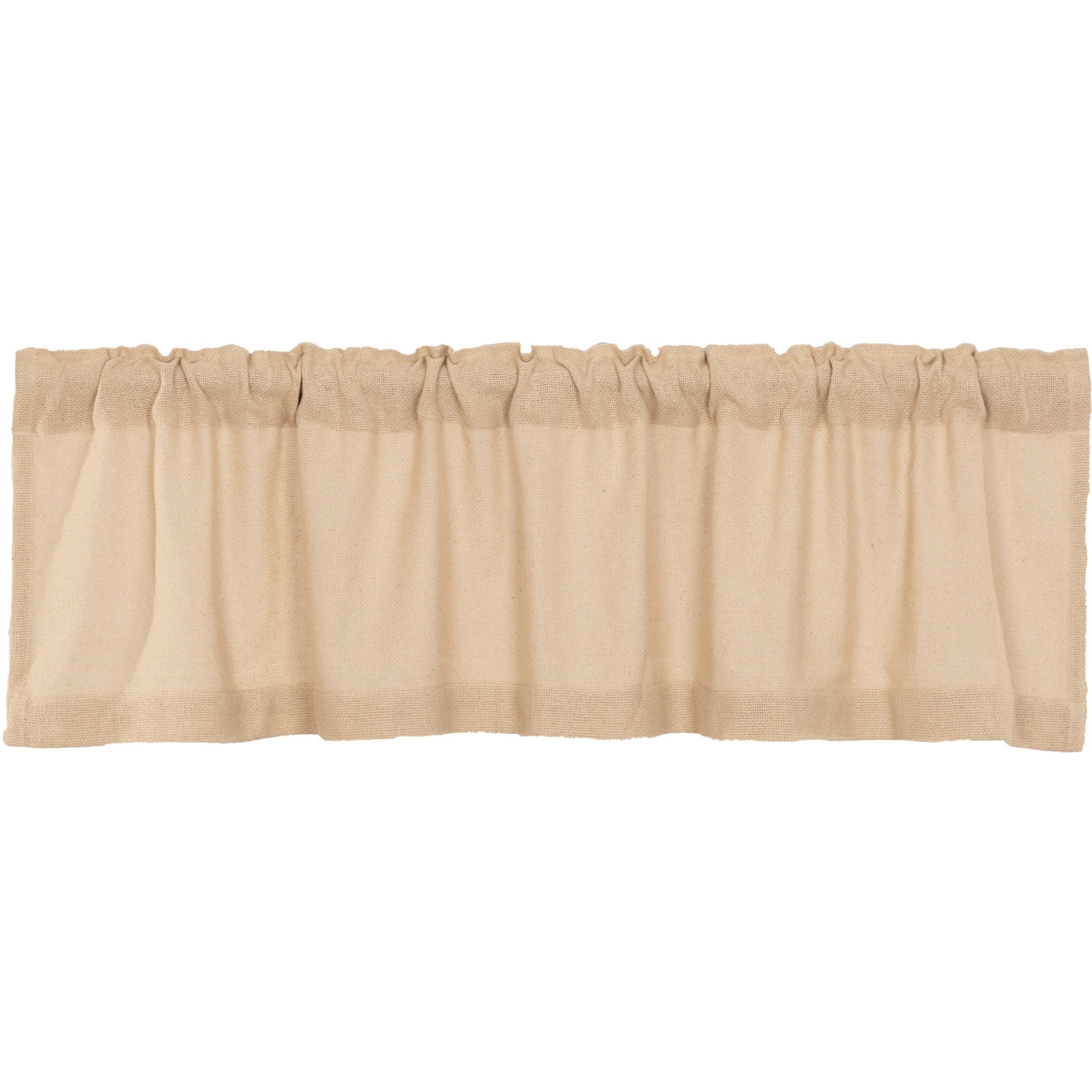 Farmhouse Kitchen Curtains VHC Cotton Burlap Valance Rod Pocket Solid Color