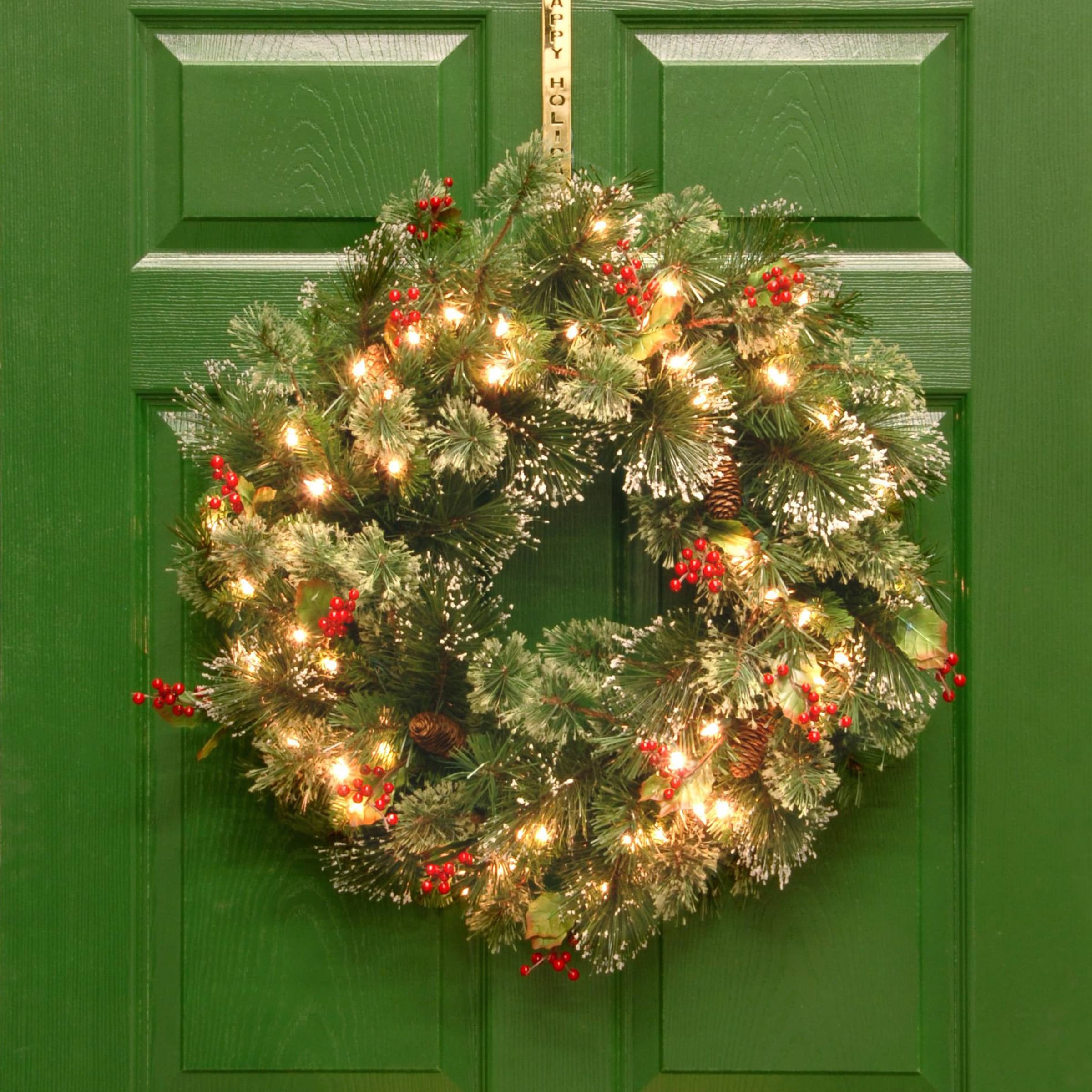 National Tree Company 2 ft. Wintry Pine Wreath w/ Battery Timer - 2 ft