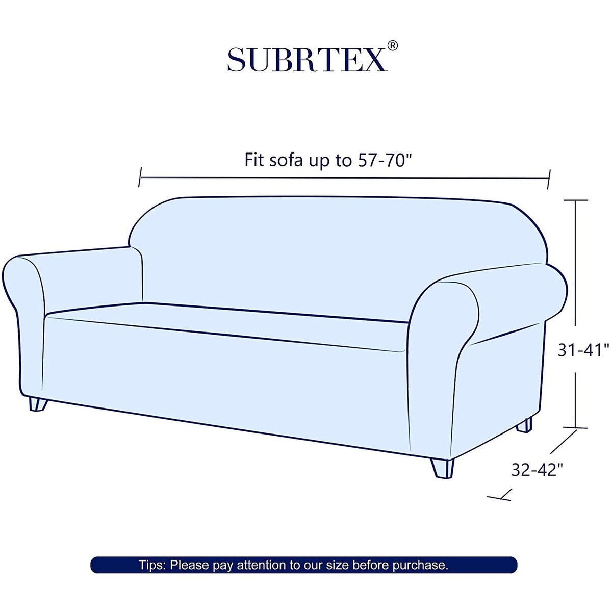 Subrtex 1 Piece XL Sofa Slipcover Stretch Spandex Furniture Protector