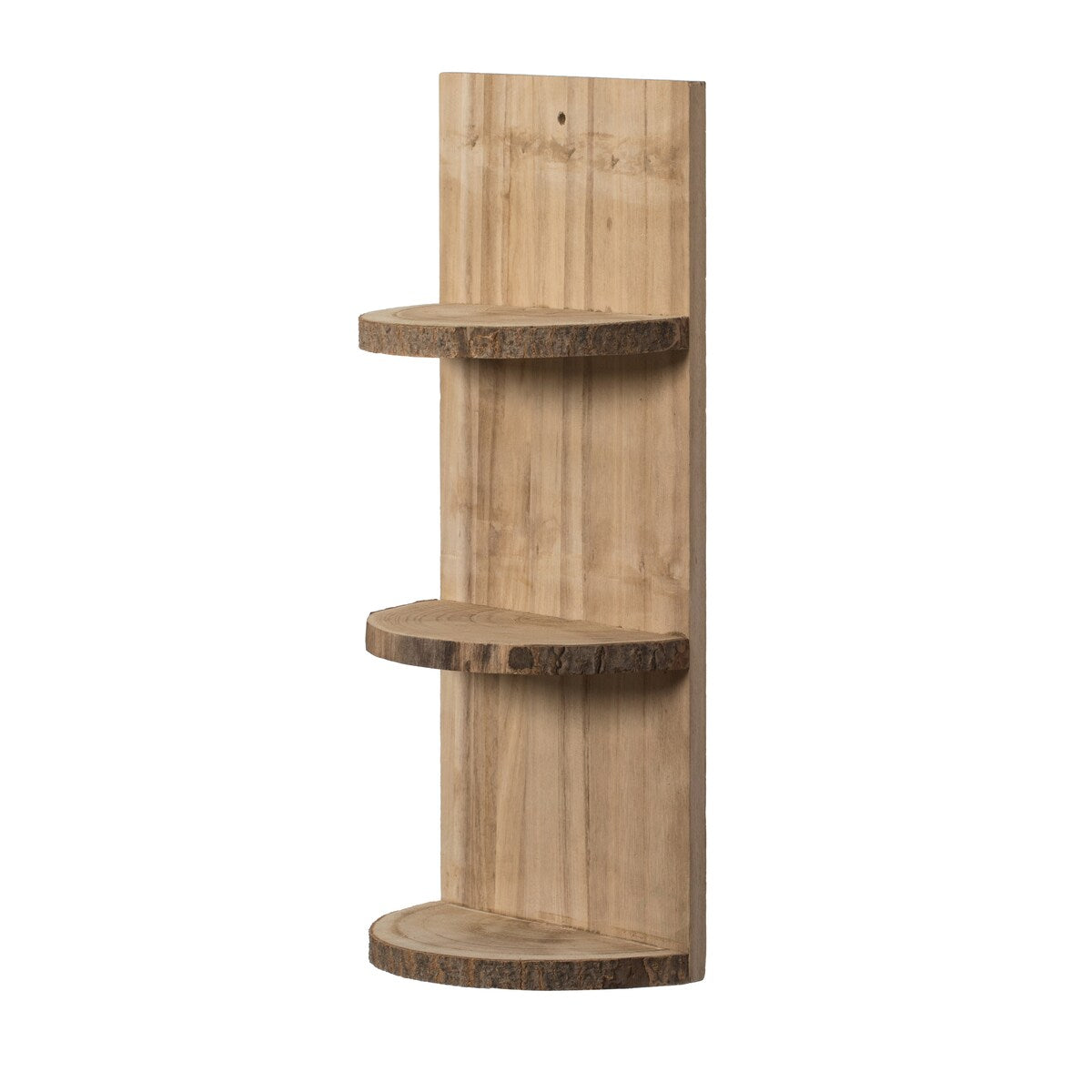 Natural Wooden Three Sliced Log Wood Shelf Display for Entryway, Kitchen, and Outdoor