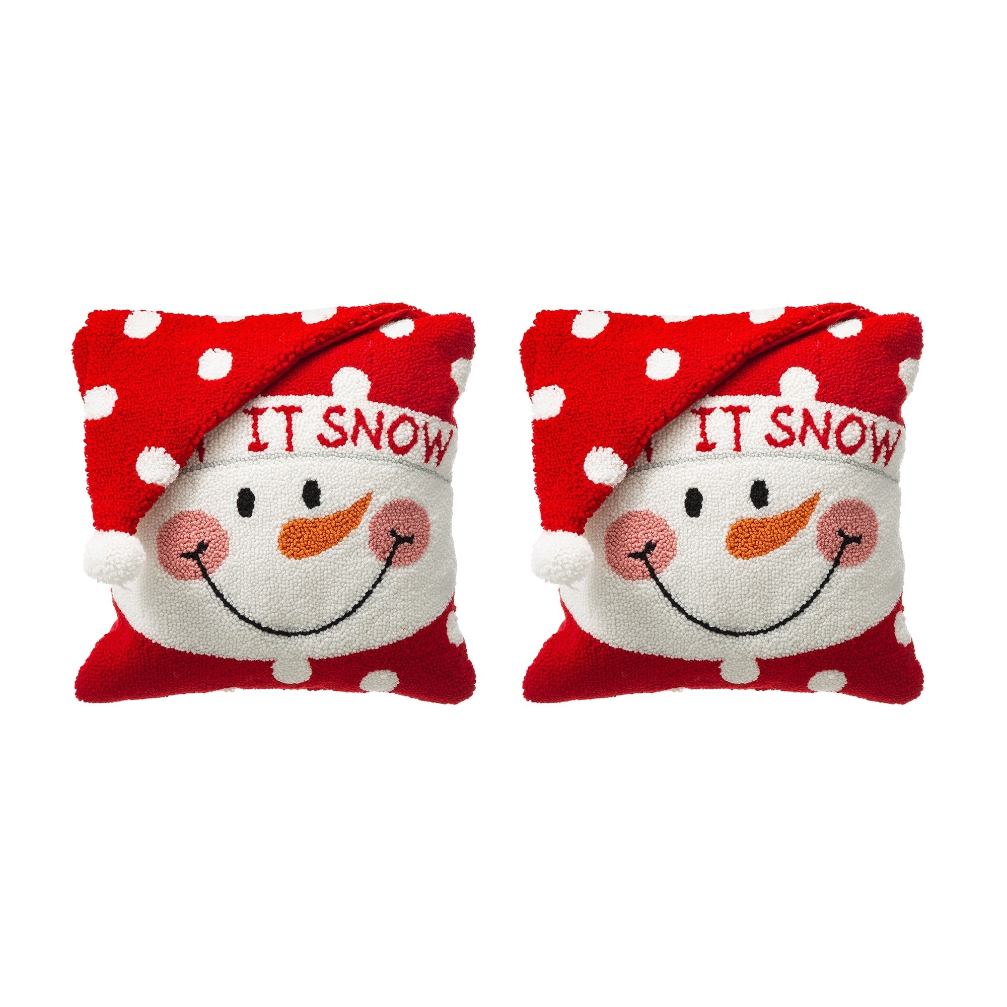 Glitzhome 14L Hooked 3D Santa Christmas Pillow Home Decor