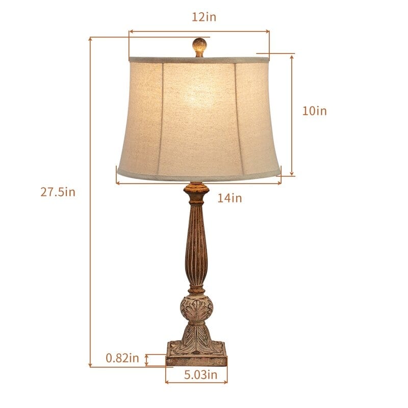 27.5 Brown Table Lamp Set (Set of 2)