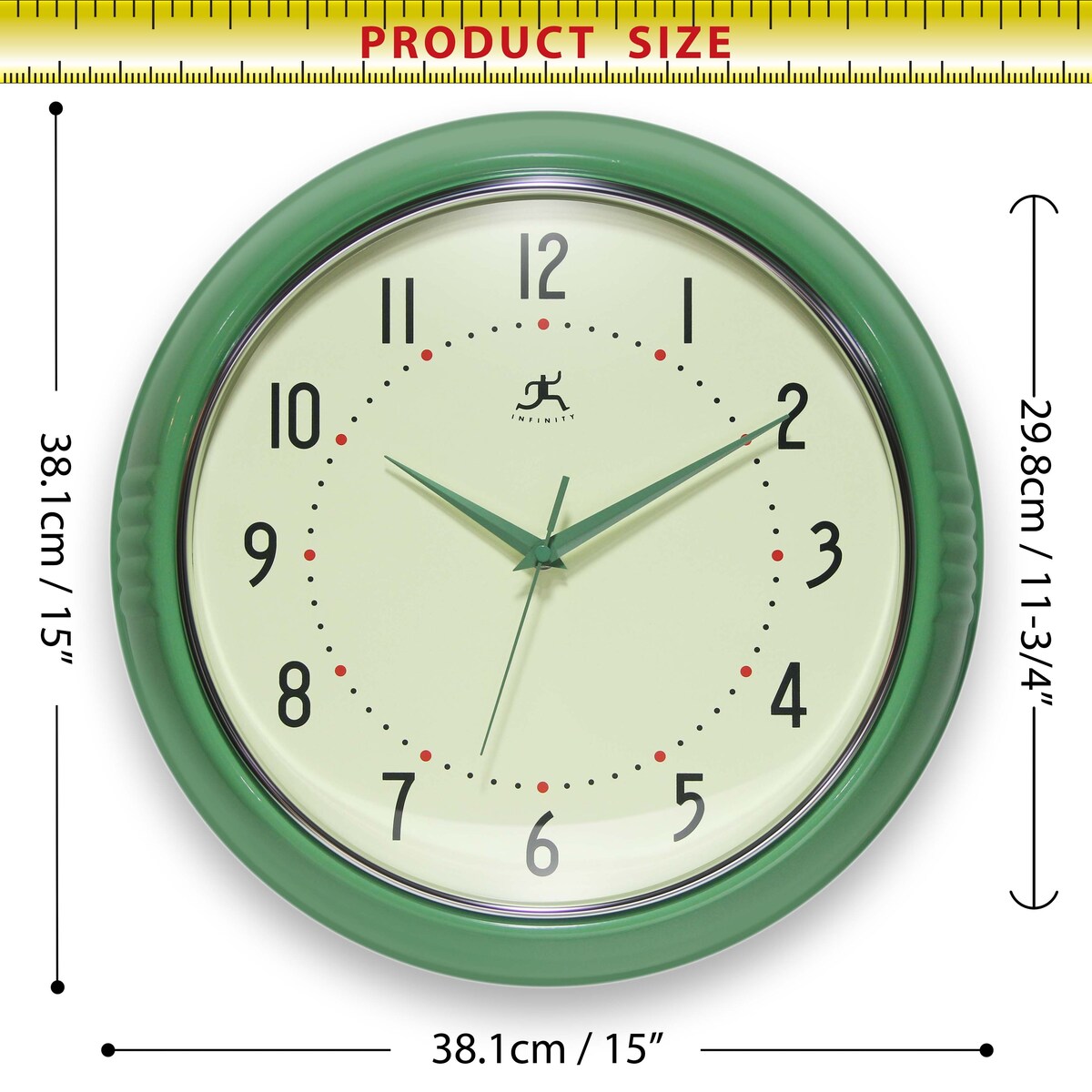 Round Retro Kitchen Wall Clock by Infinity Instruments