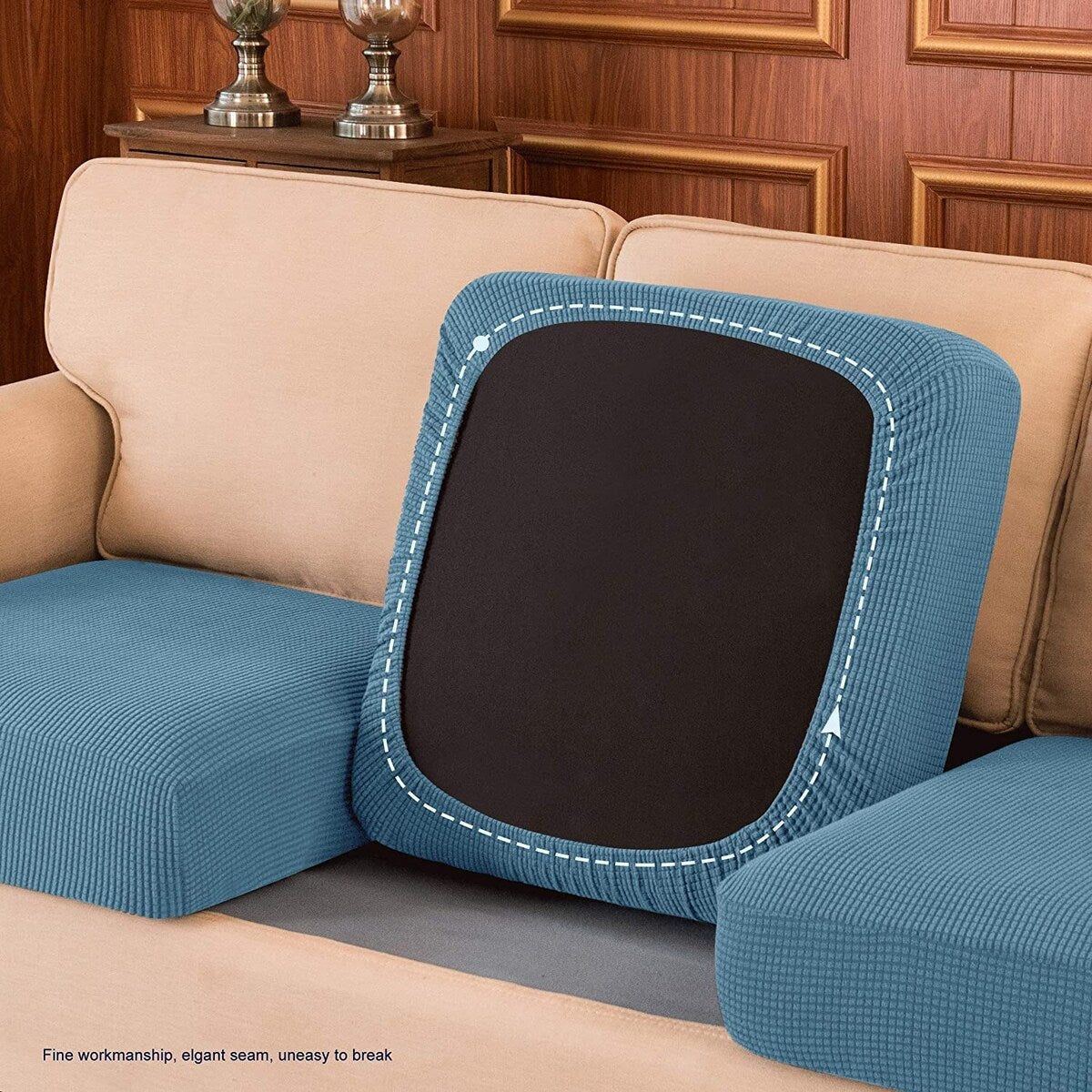 Subrtex 2-Piece Stretch Separate Sofa Cushion Cover Elastic Slipcover