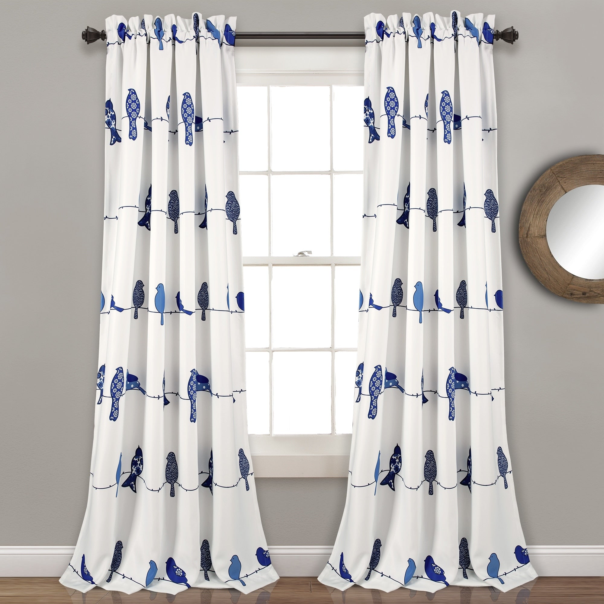 Lush Decor Rowley Birds Room Darkening Curtain Panel Pair