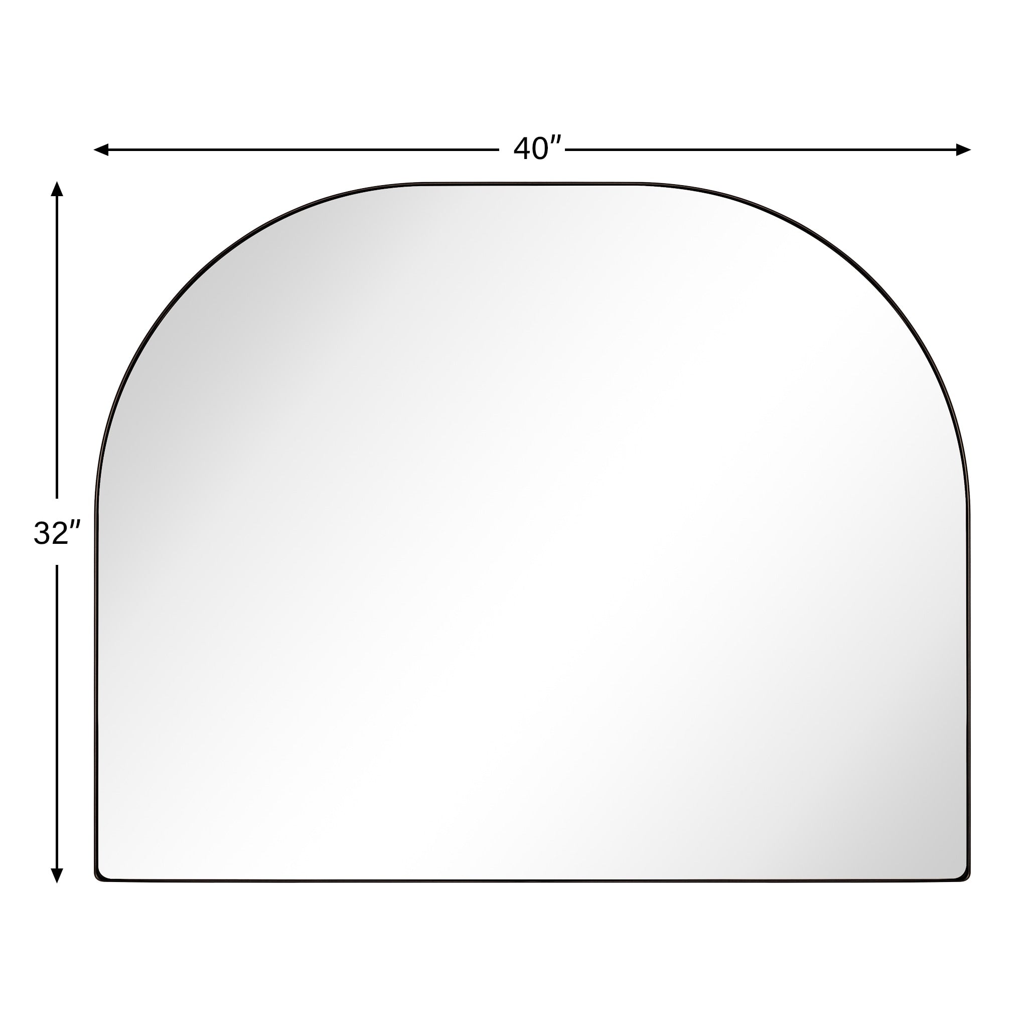 TEHOME Dezerae Large Arch Mirror for Mantel, 40'' W x 32'' H