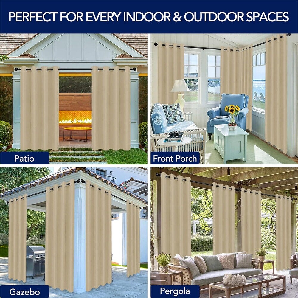 Waterproof Outdoor Blackout Curtains for Patio