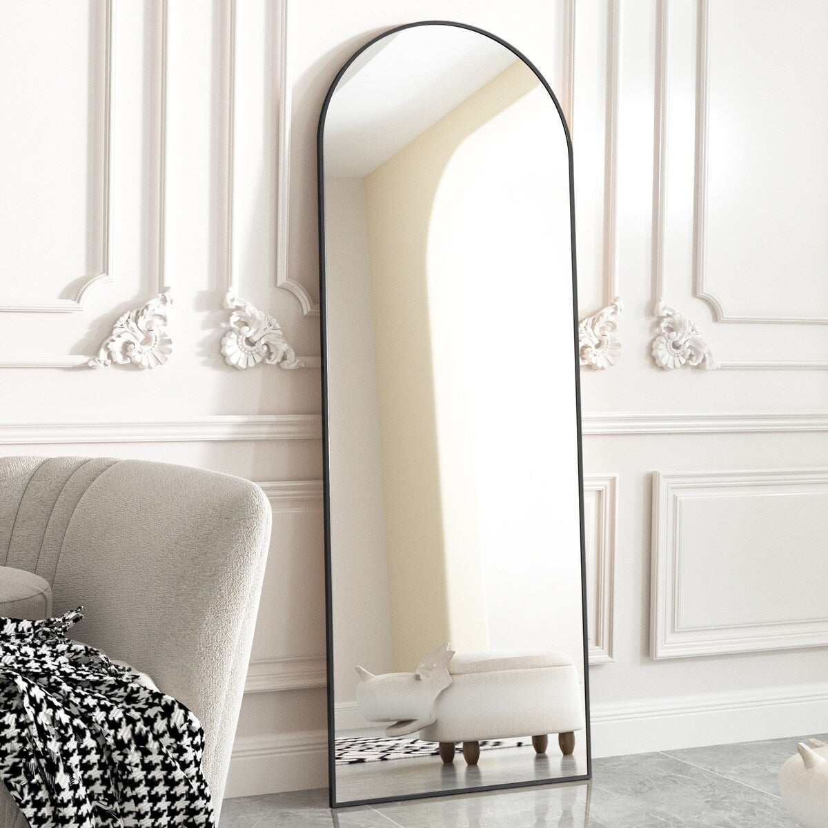 Arched Full Length Floor Mirror Full Body Standing Mirror Wall Decor