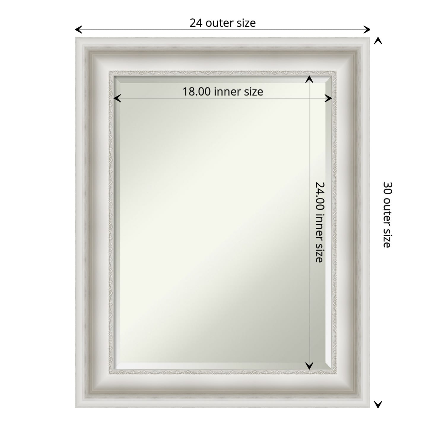 Beveled Bathroom Wall Mirror - Parlor White Frame