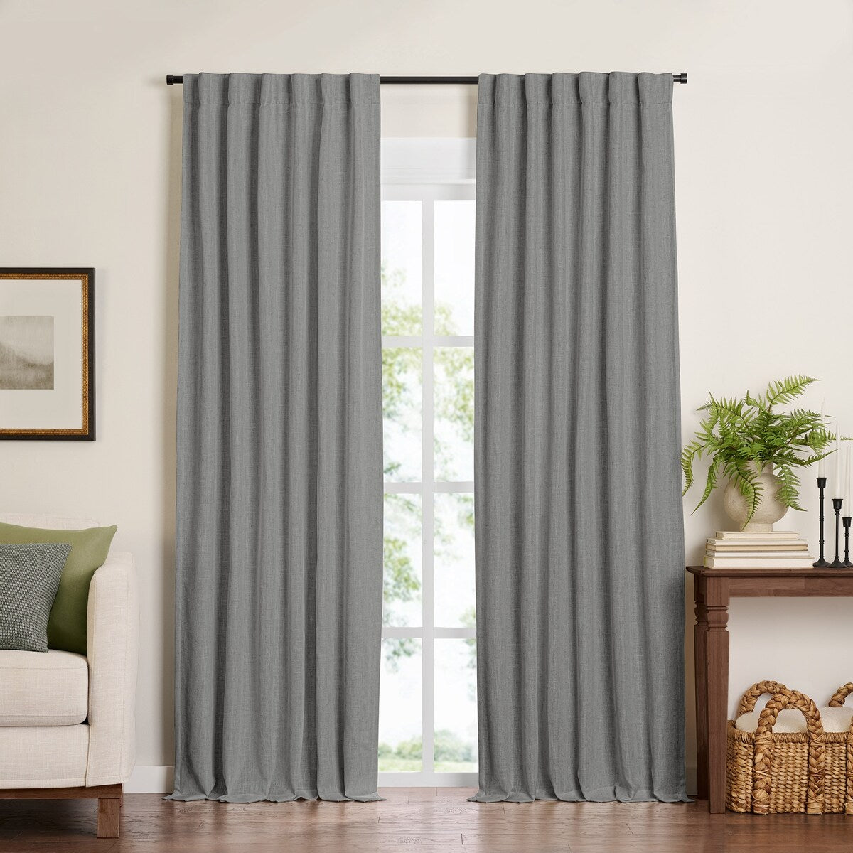 Harrow Solid Texture Blackout Window Single Curtain Panel