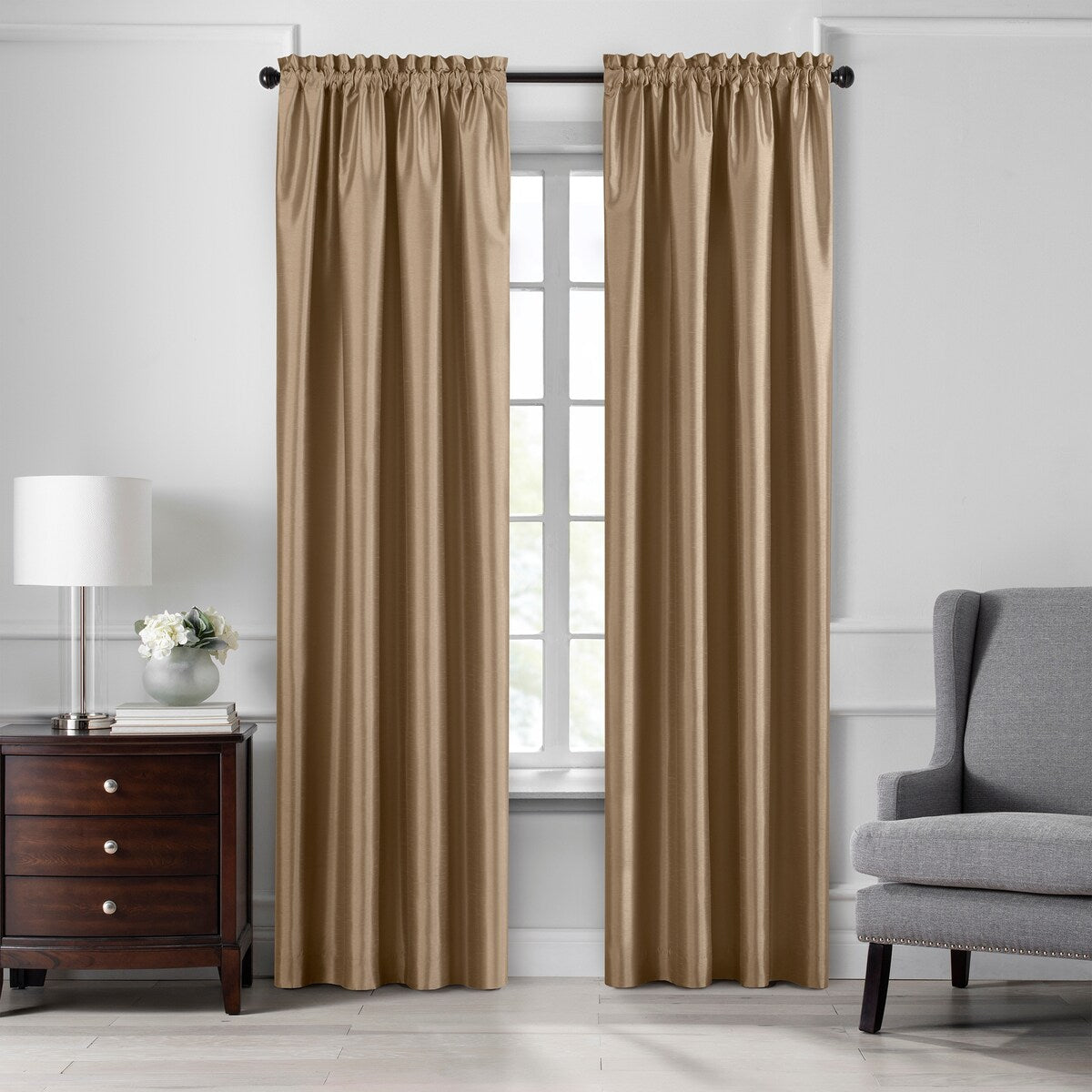 Colette Faux Silk Blackout Window Curtain