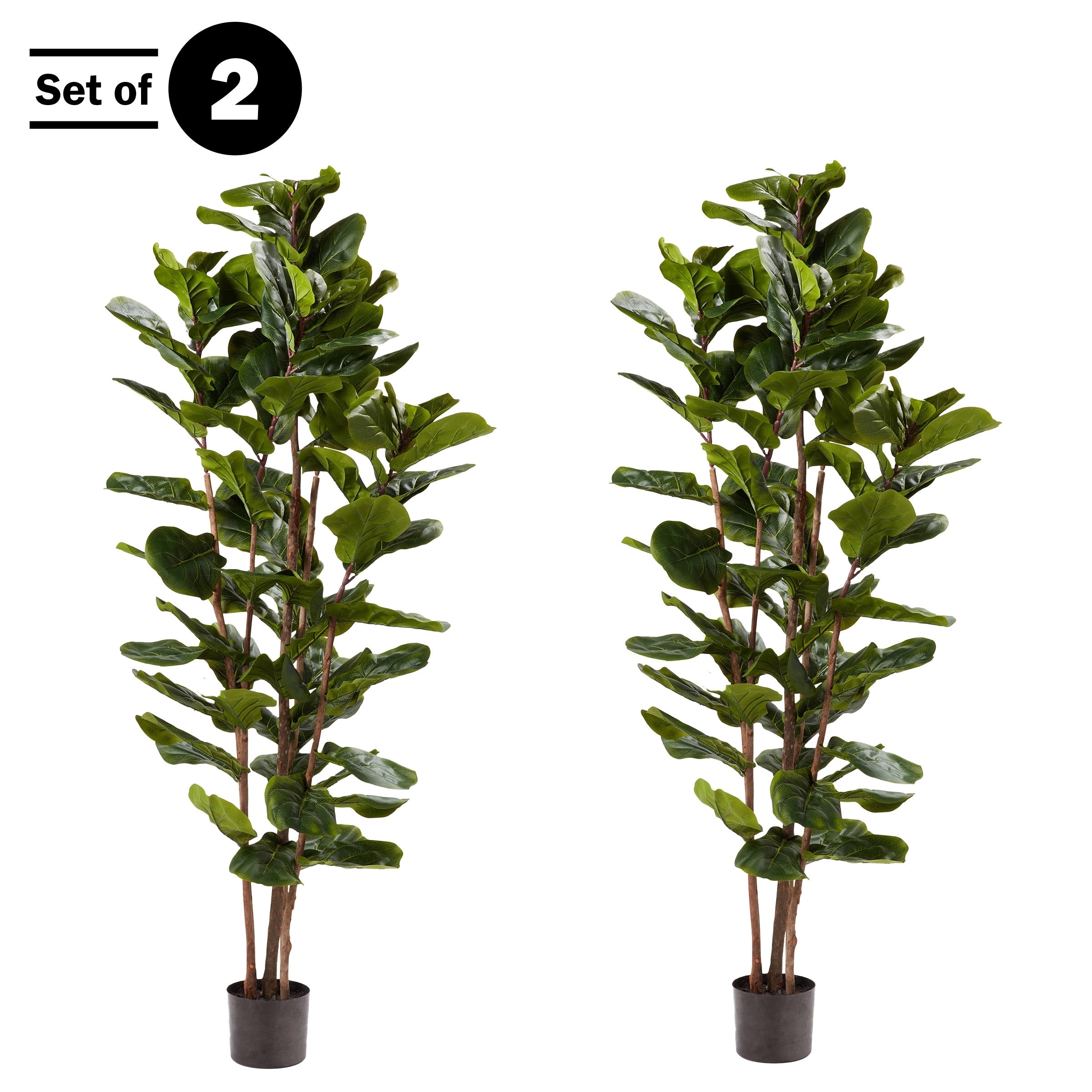 Pure Garden 6 Ft Artificial Fiddle Leaf Fig Tree Indoor/Outdoor Office