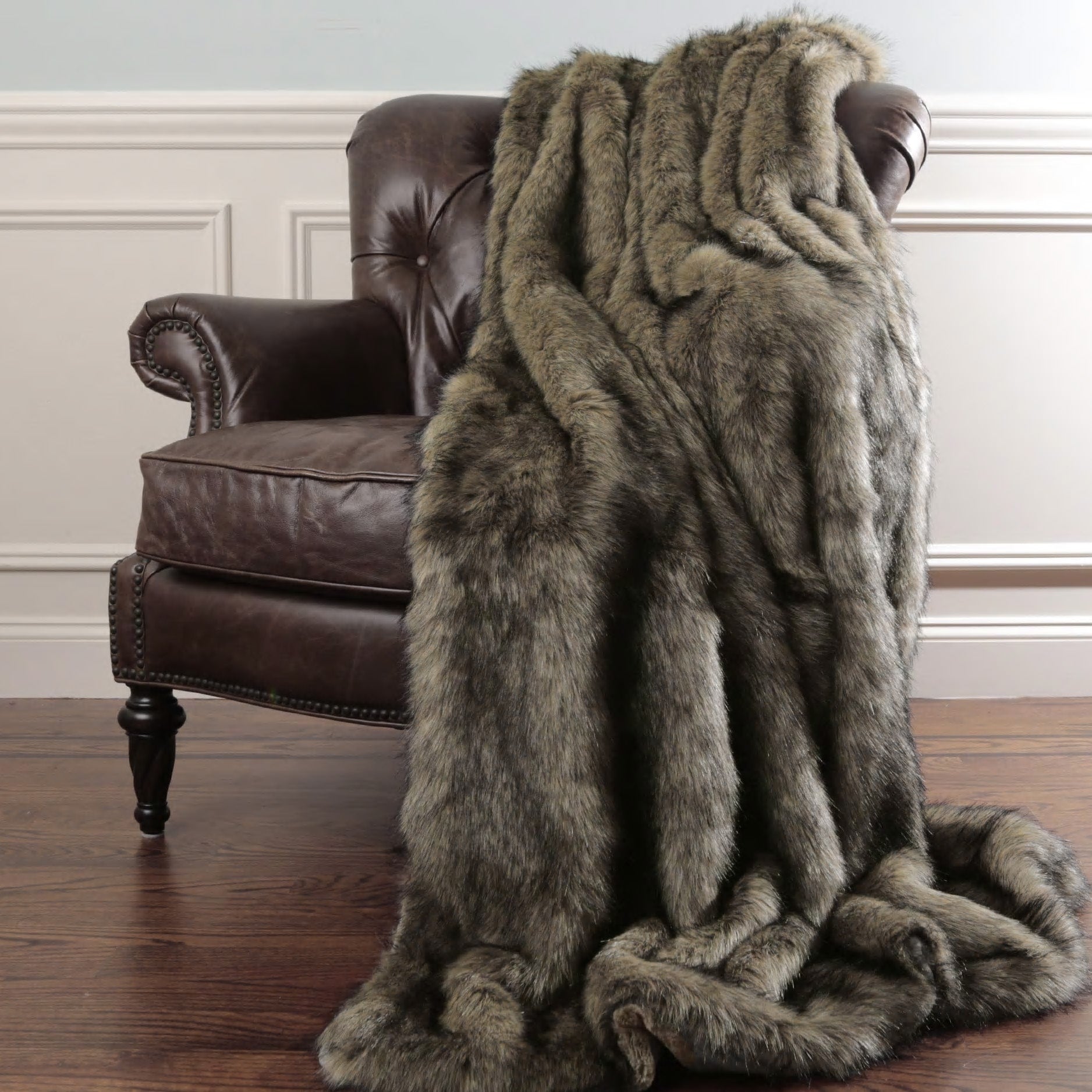 Aurora Home Luxury Long Faux Fur Throw Blanket