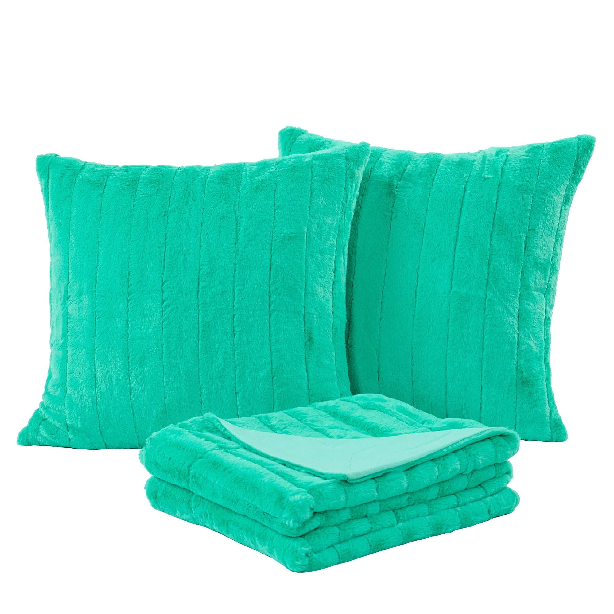 FakeFur Throw & 2 Pillow Shell Combo Set