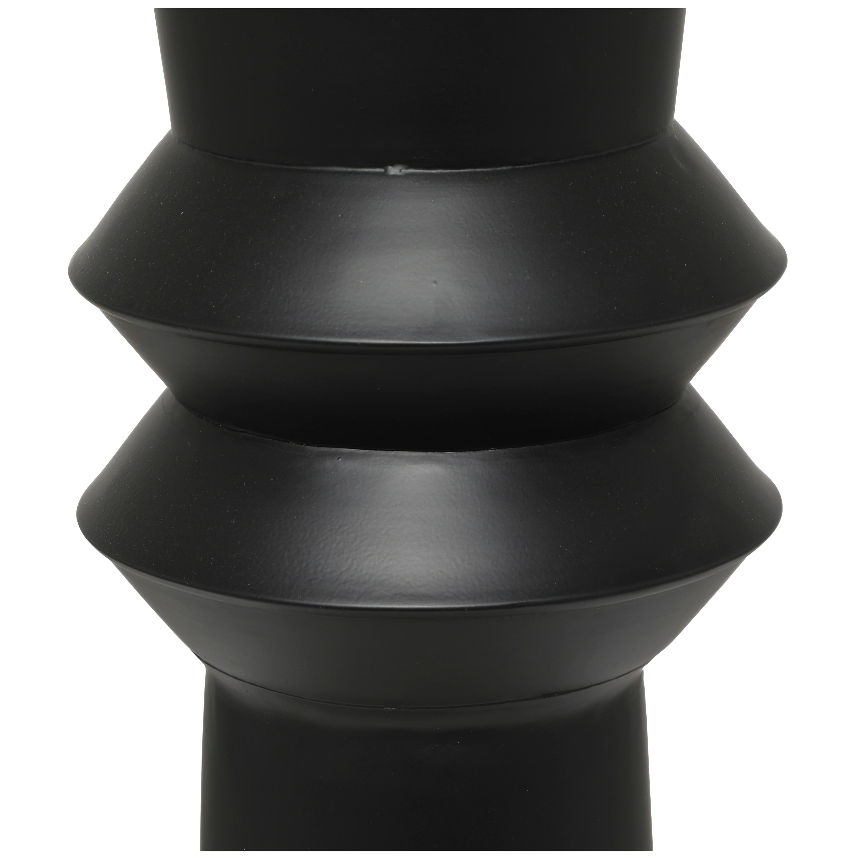 The Novogratz Black Metal Tall Art Deco Fluted Floor Vase