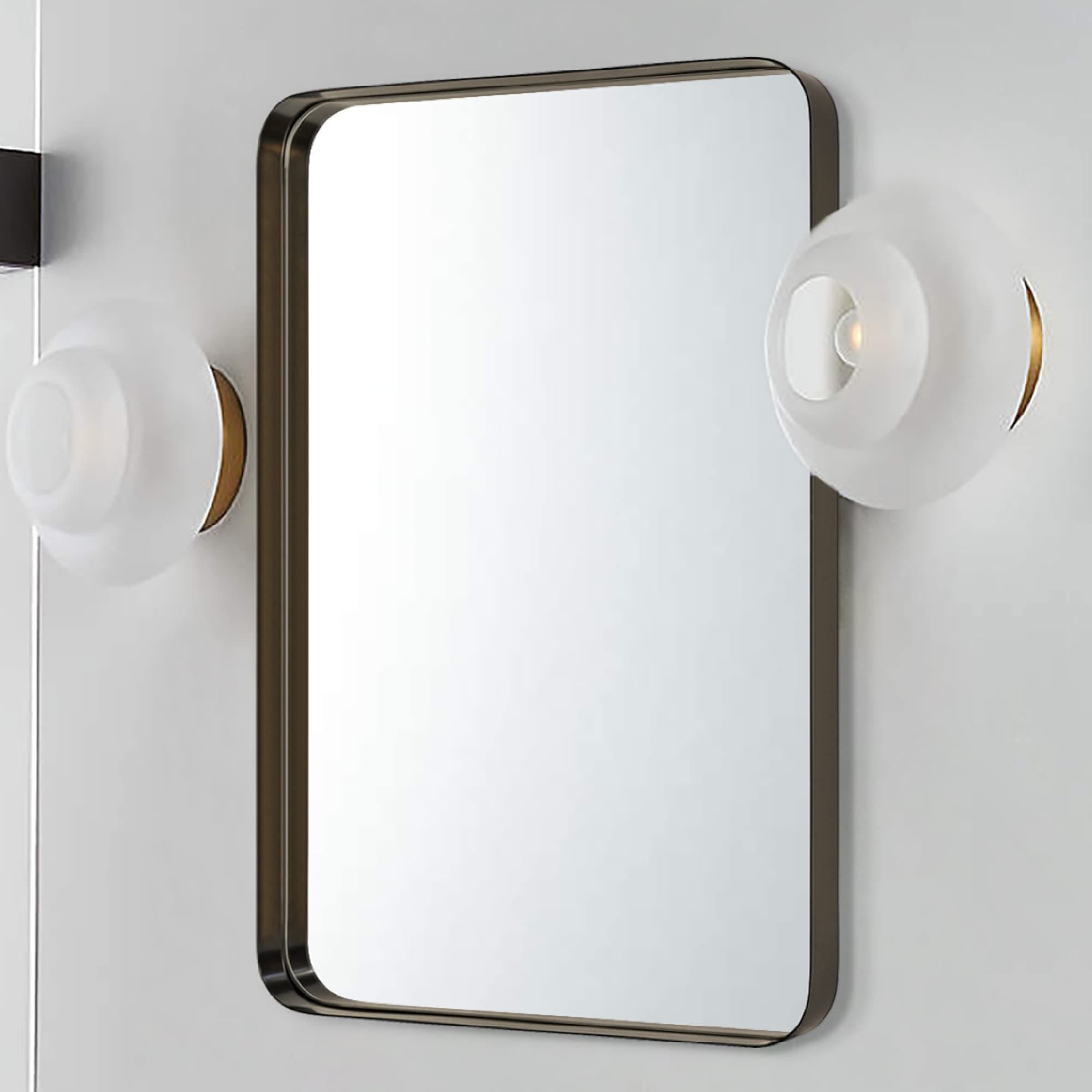 TEHOME Arthers Stainless Steel Metal Bathroom Vanity Wall Mirror