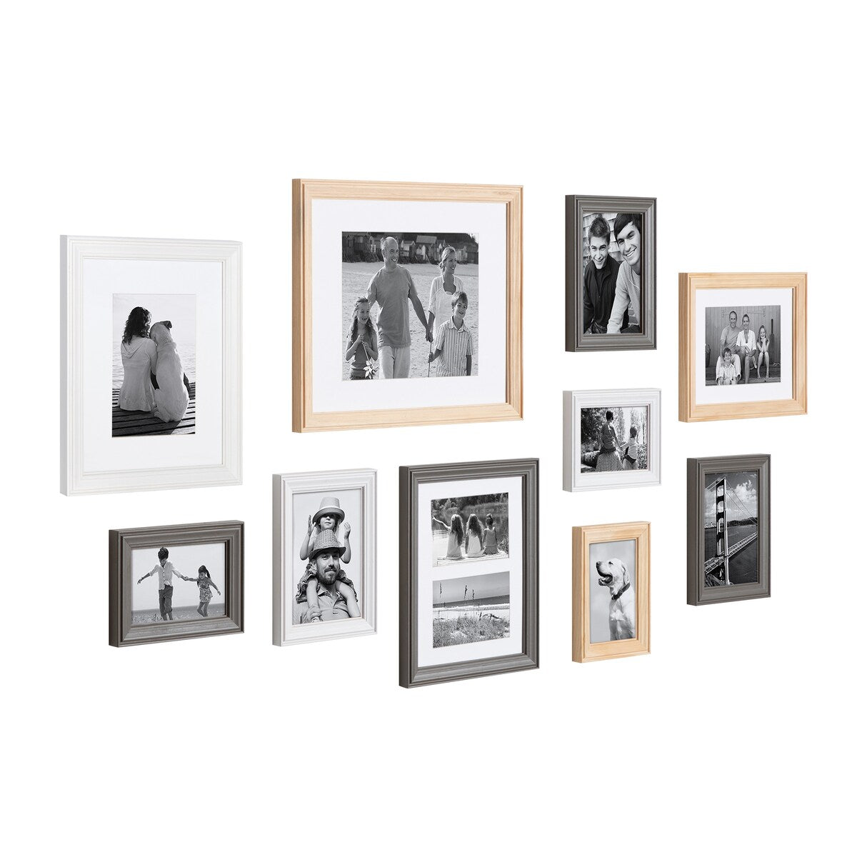 Kate and Laurel Bordeaux 10-piece Wood Gallery Wall Picture Frame Set