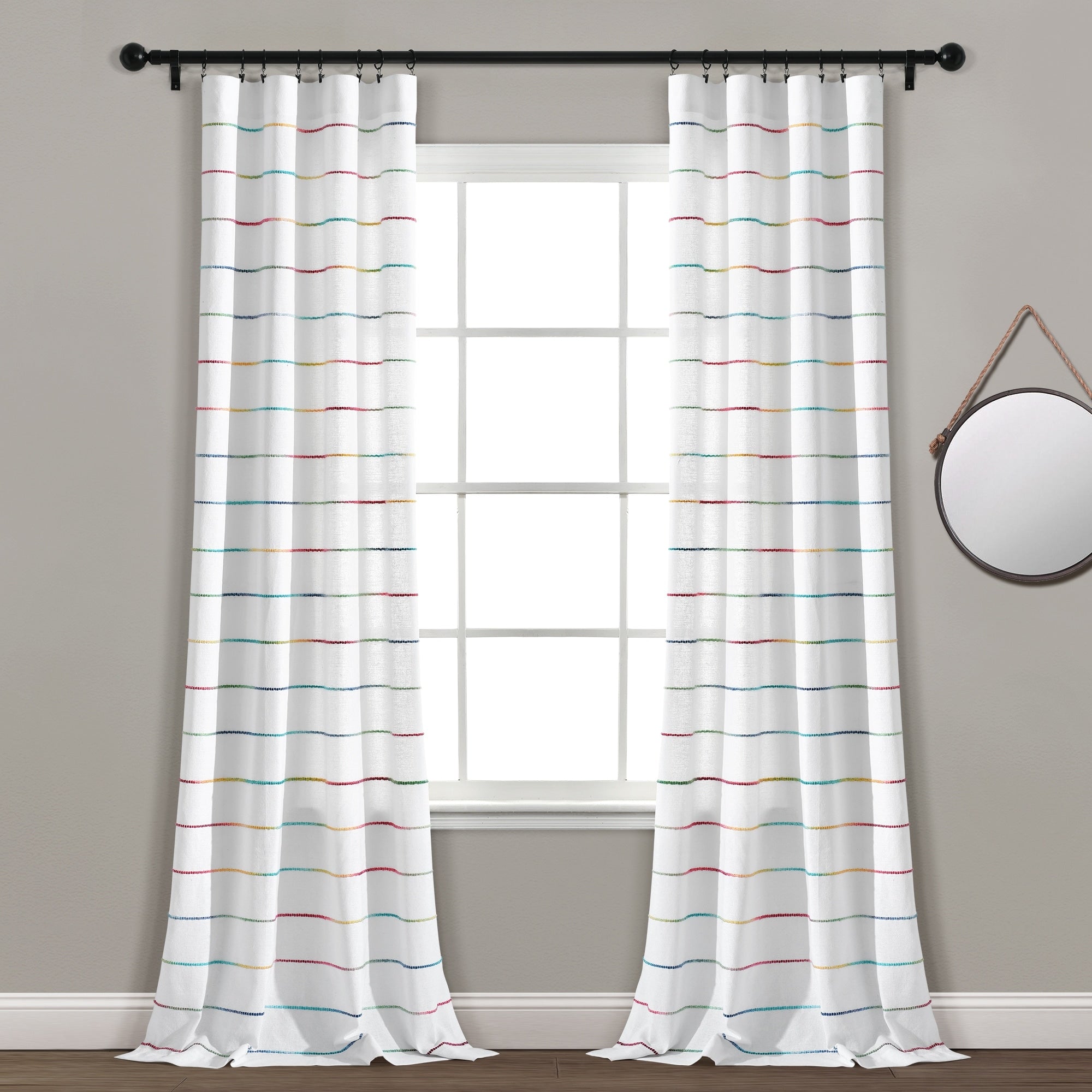 Carson Carrington Pajebo Ombre Stripe Cotton Curtain Panel Pair