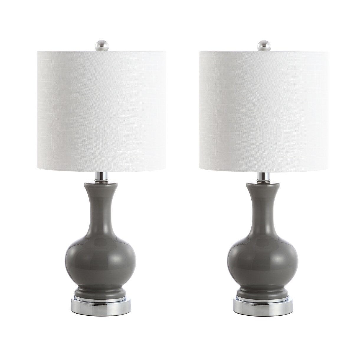 Vermont 22 Glass/Metal LED Table Lamp, White (Set of 2) by JONATHAN Y