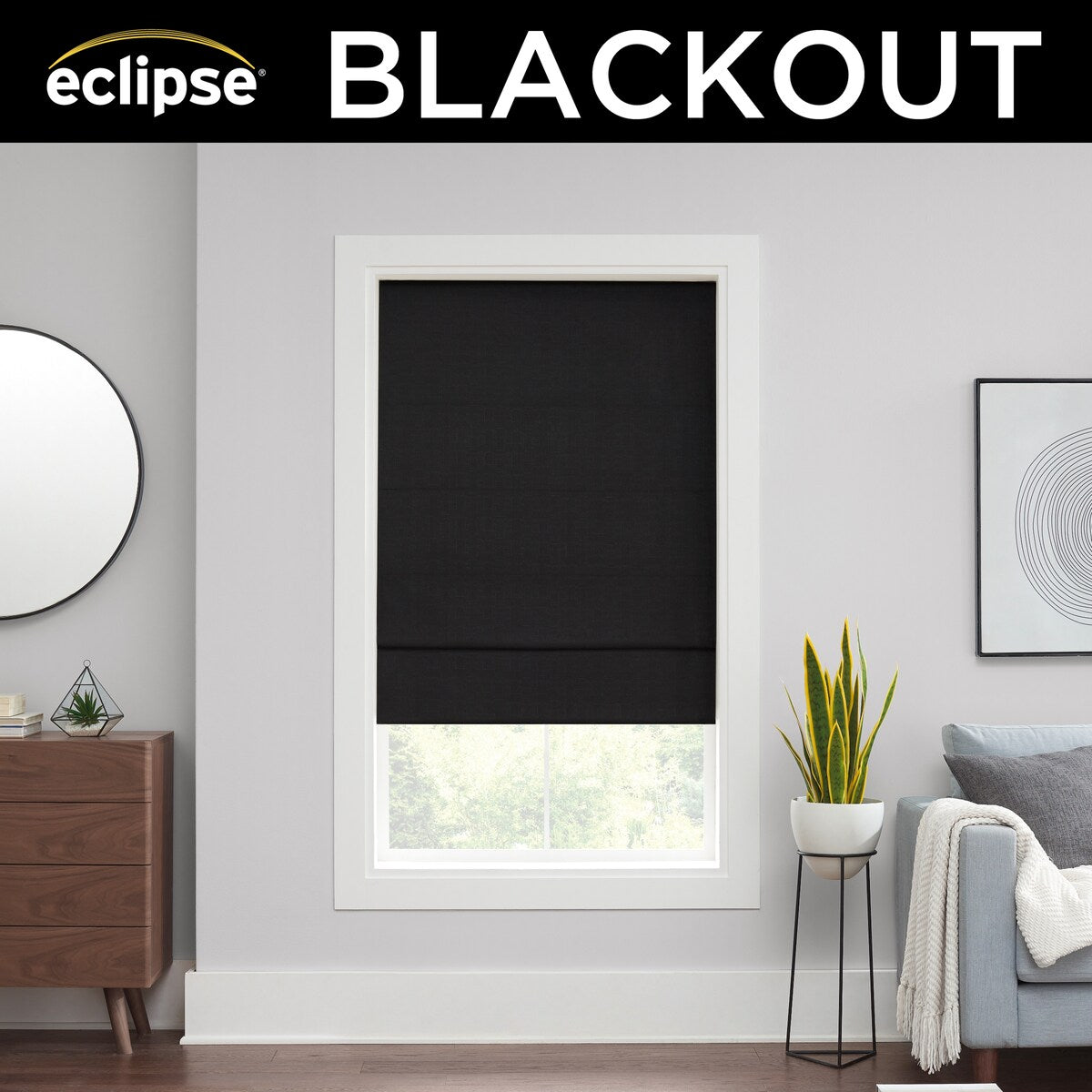 Eclipse Kylie Solid 100% Total Blackout Cordless Roman Shade