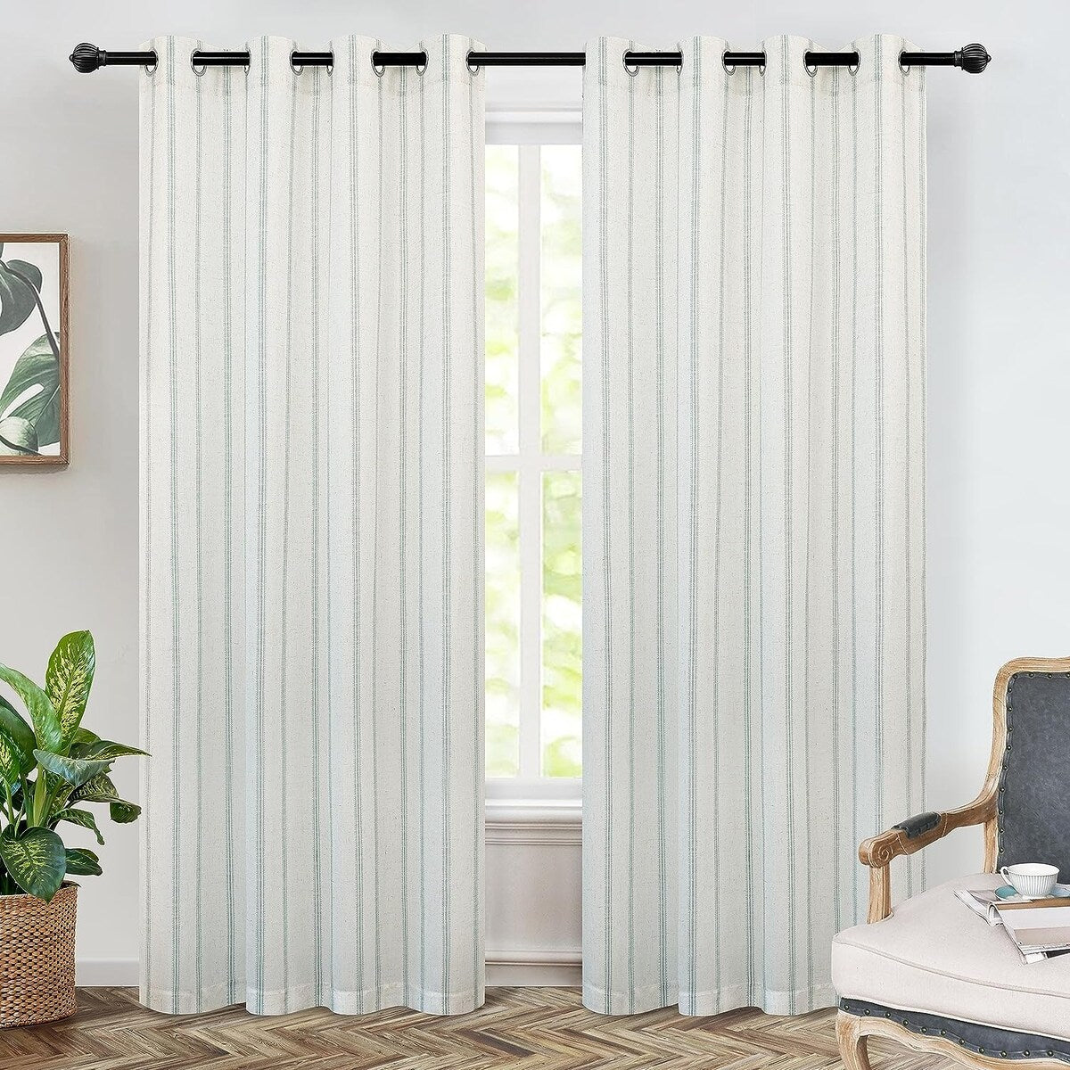 DriftAway Farmhouse Linen Blend Blackout Curtains