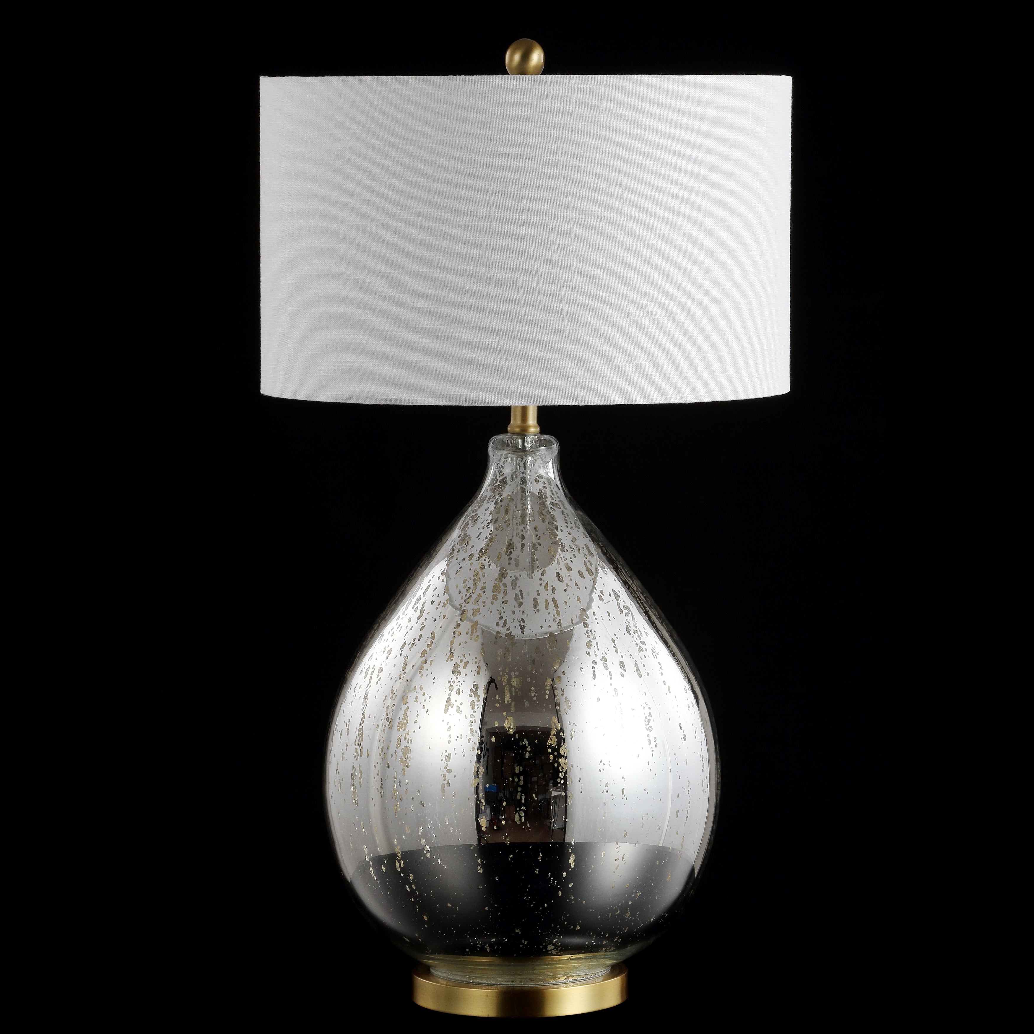 Rae 30.75 Glass/Metal LED Table Lamp, Mercury Silver by JONATHAN Y