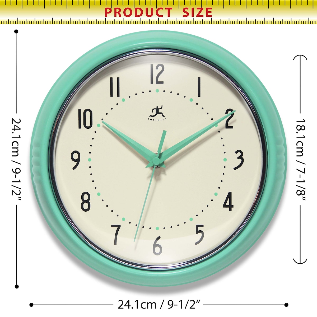 Round Retro Kitchen Wall Clock by Infinity Instruments