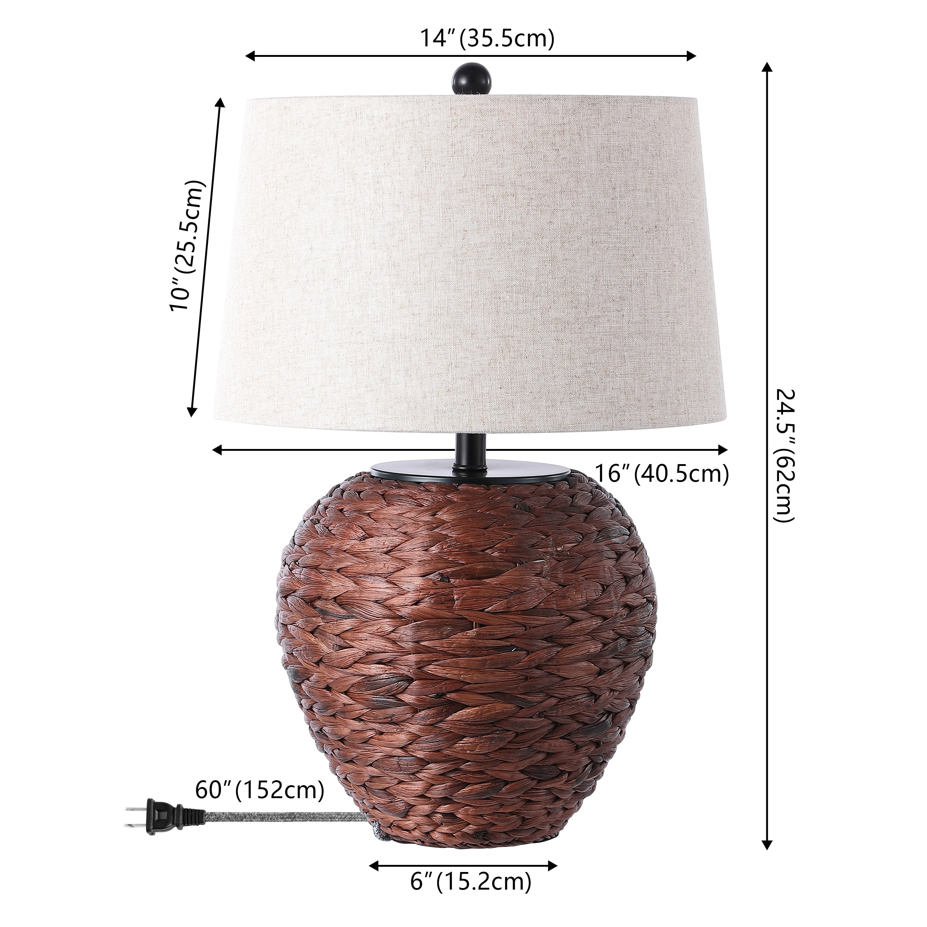 Elicia 24.5 Banana Leaf Basket LED Table Lamp, by JONATHAN Y