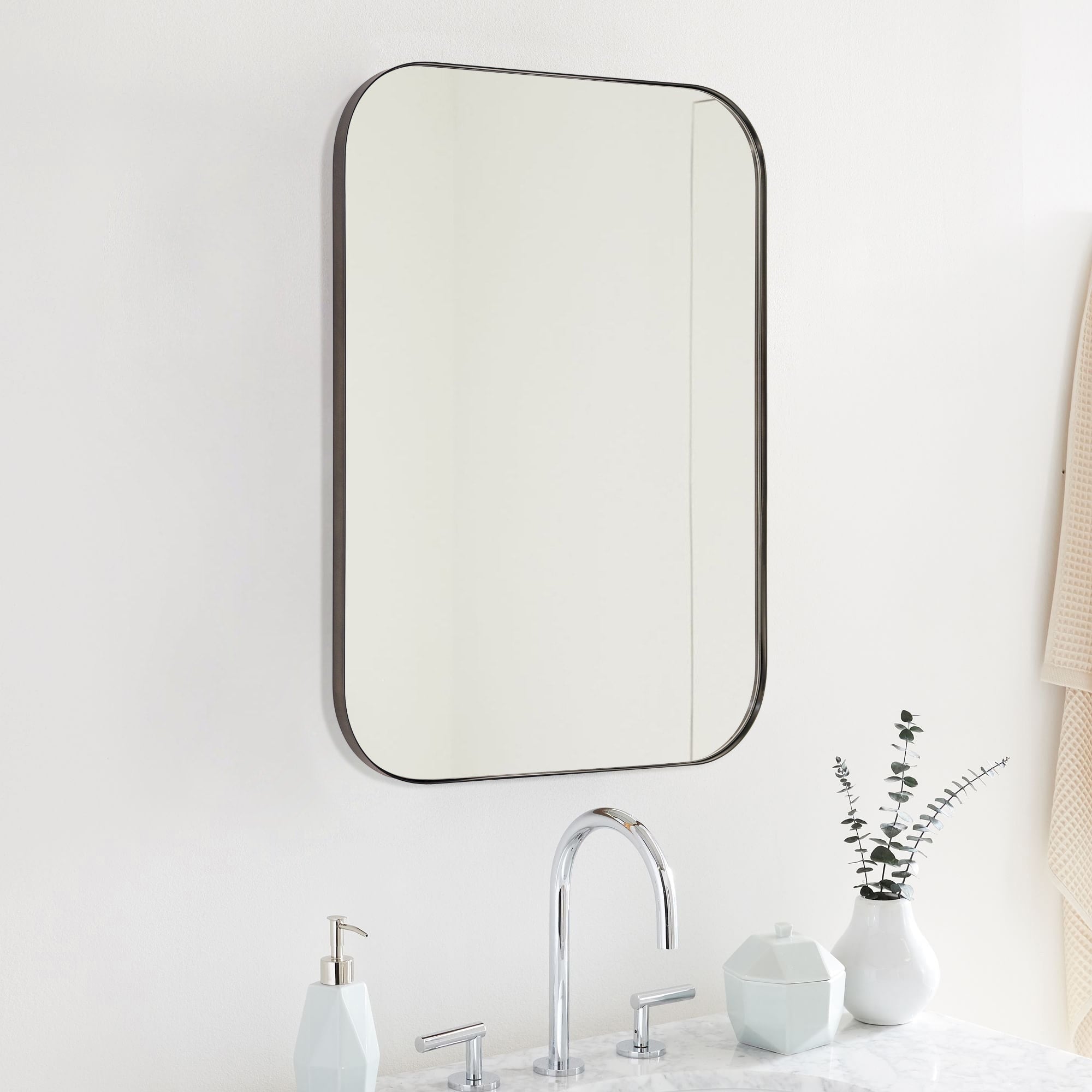 TEHOME Mid-Century Modern Chic Metal Rounded Wall Mirrors