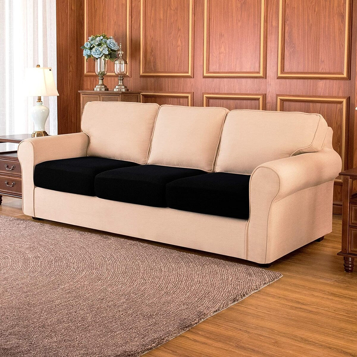 Subrtex 3-Piece Stretch Separate Sofa Cushion Cover Elastic Slipcover