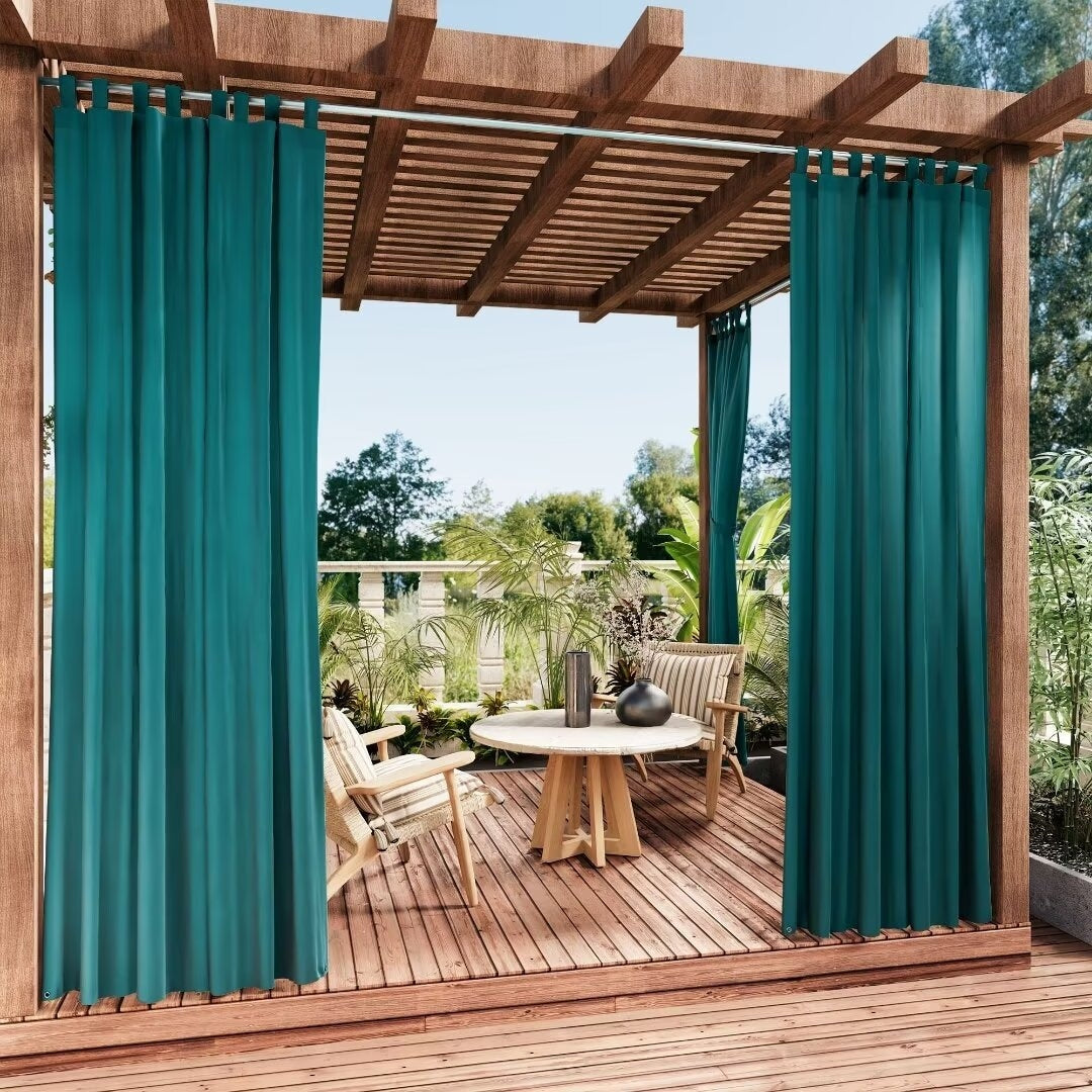 Outdoor Cabana Solid UV Protected Privacy Tab Top Panel