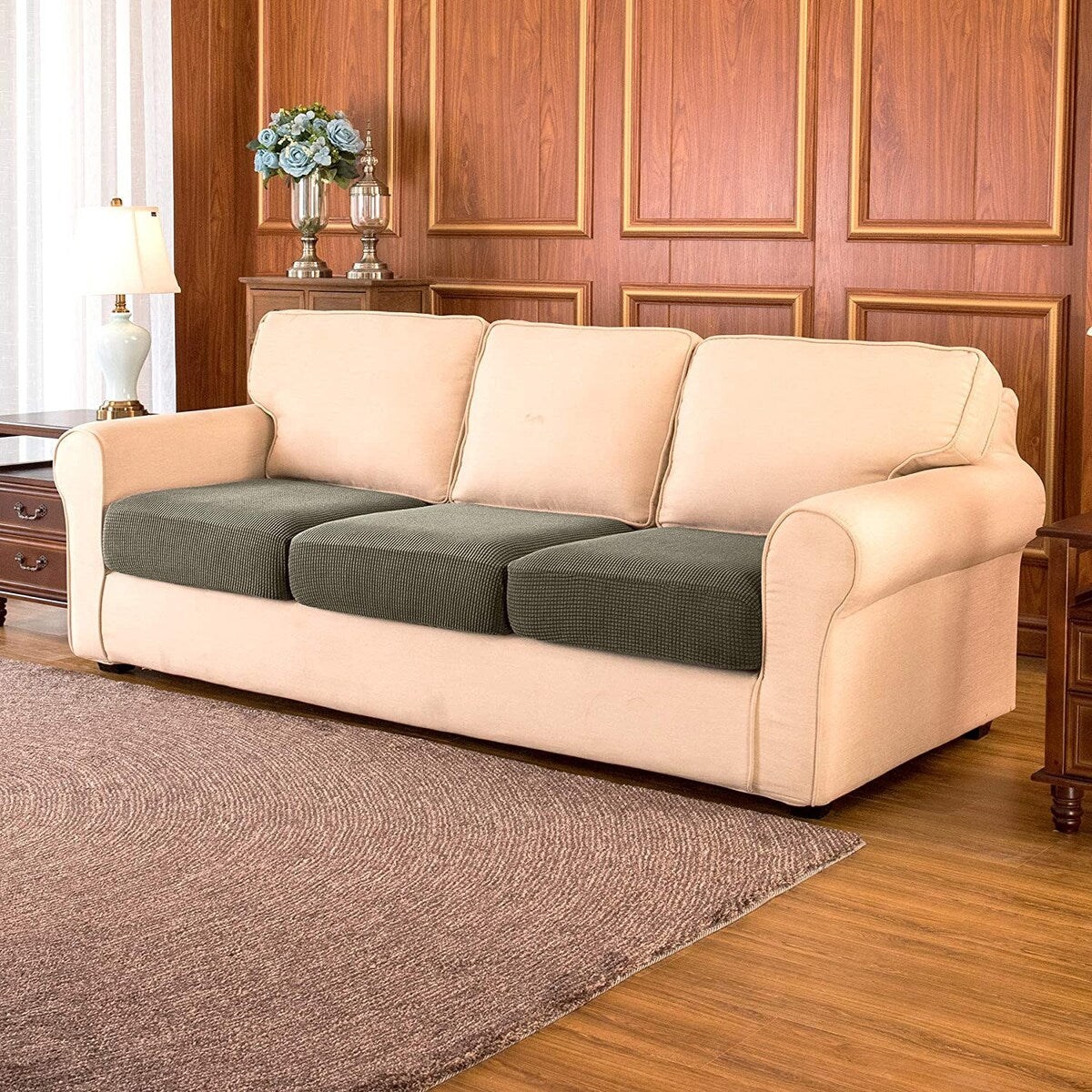 Subrtex 3-Piece Stretch Separate Sofa Cushion Cover Elastic Slipcover