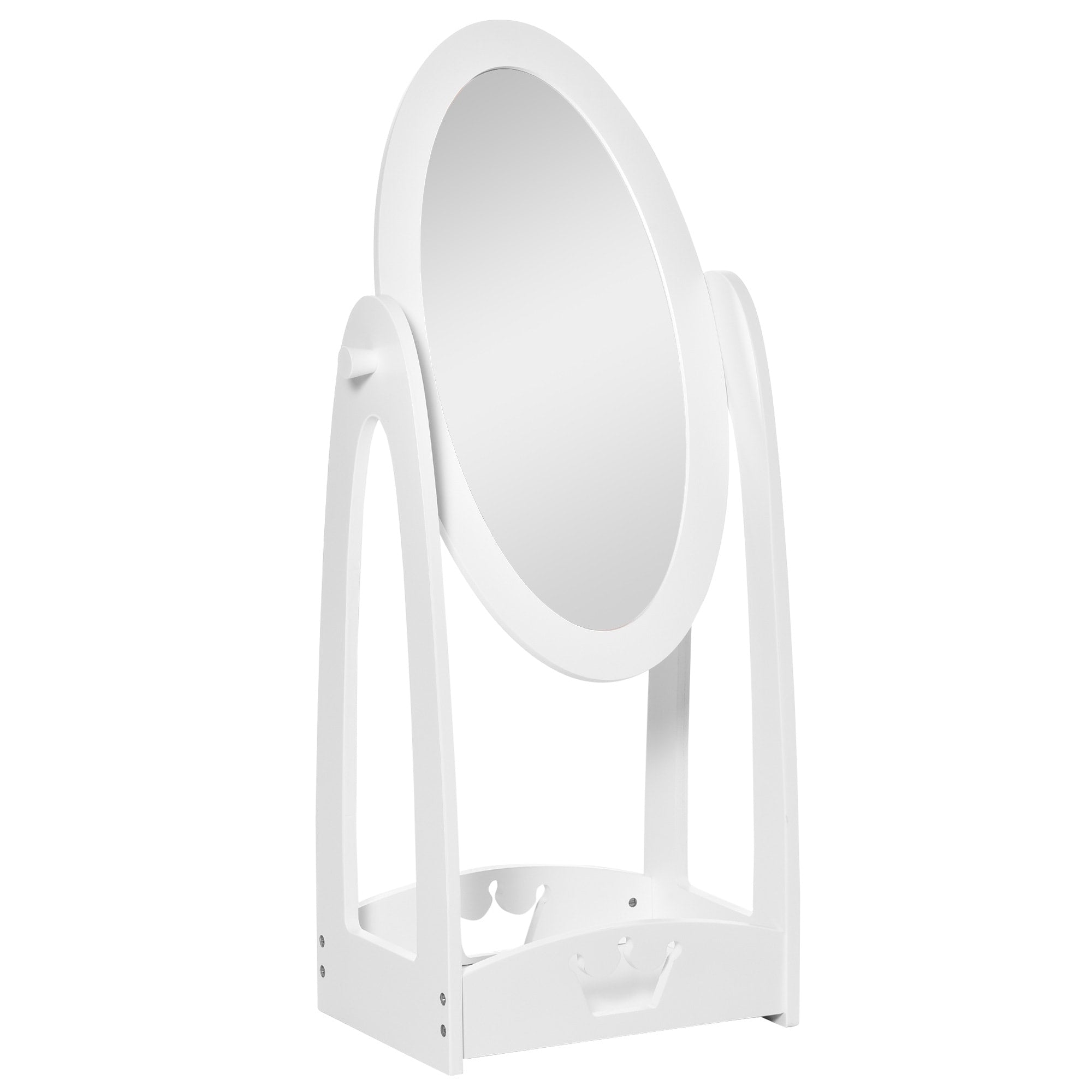 HOMCOM Full Length Mirror for Kids Girls Bedroom Decor, White - 15.75L x 11.75W x 41H