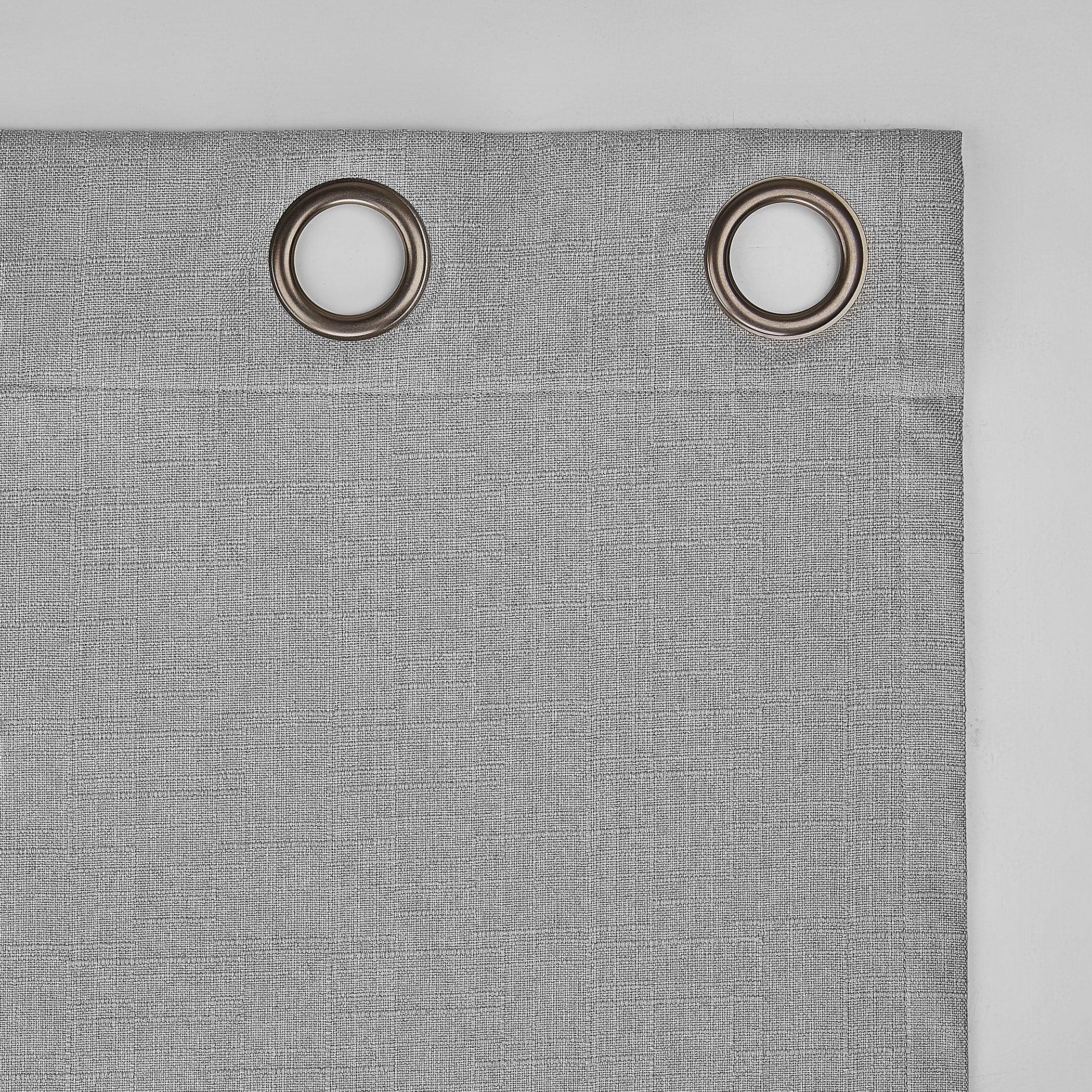 Sun Zero Channing Grid Texture Draft Shield Fleece Insulated Total Blackout Grommet Curtain Panel, Single Panel