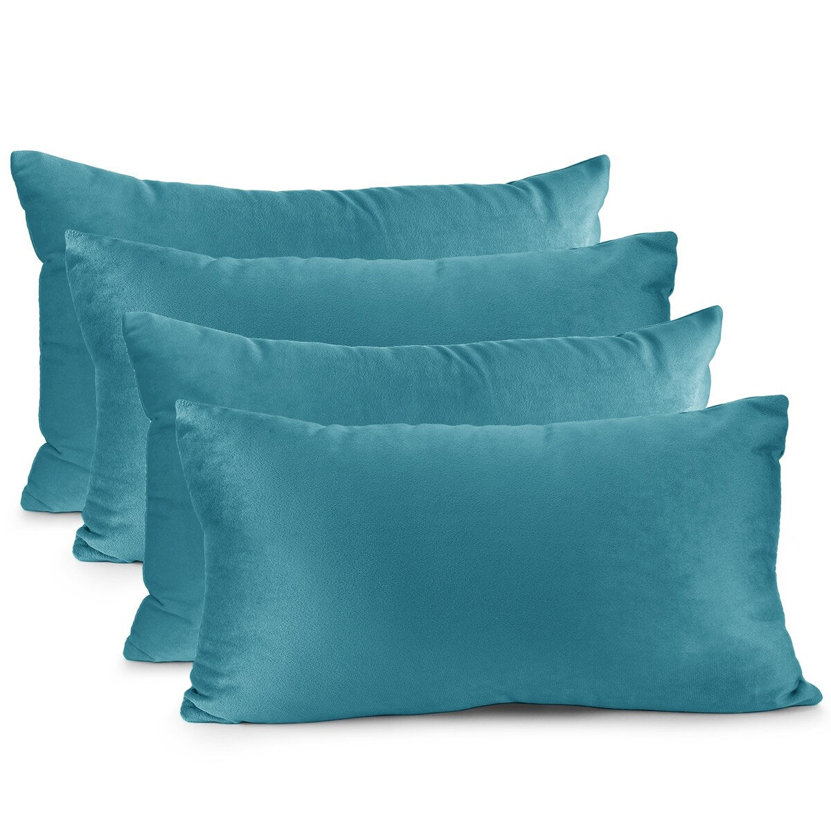 Nestl Solid Microfiber Soft Velvet Throw Pillow Cover (Set of 4)