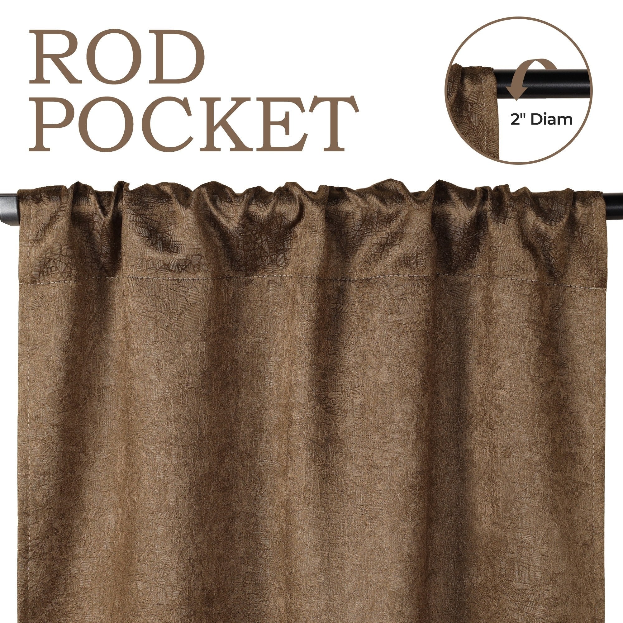 Superior Rustic Textured Abstract Room Darkening Blackout Curtains, Rod Pocket or Grommets, Set of 2